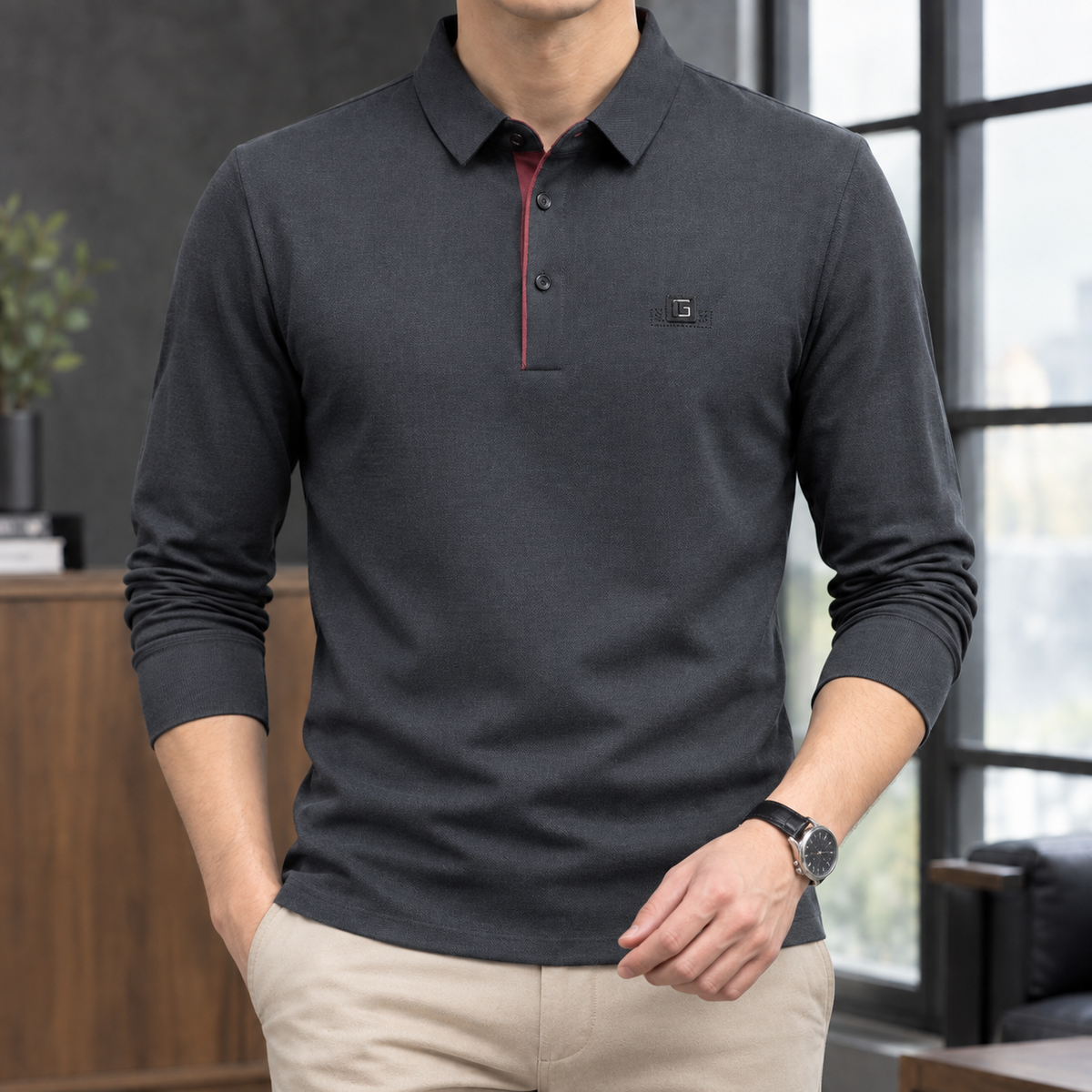 Lucas Long Sleeve Polo
