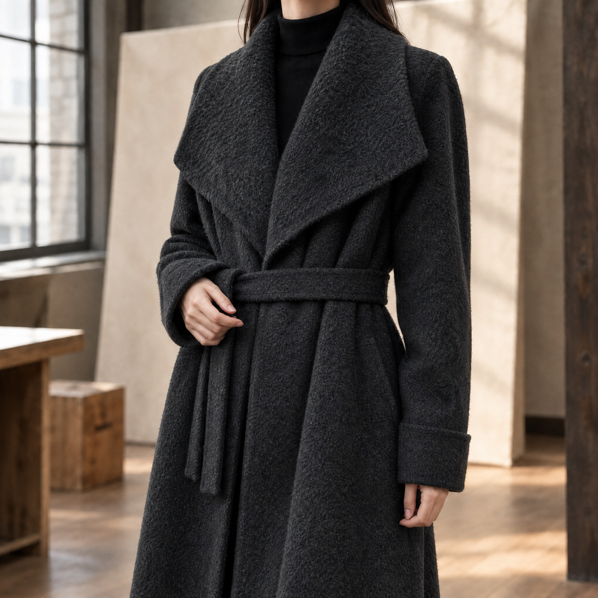 Alouette-Faye Belted Wool Coat