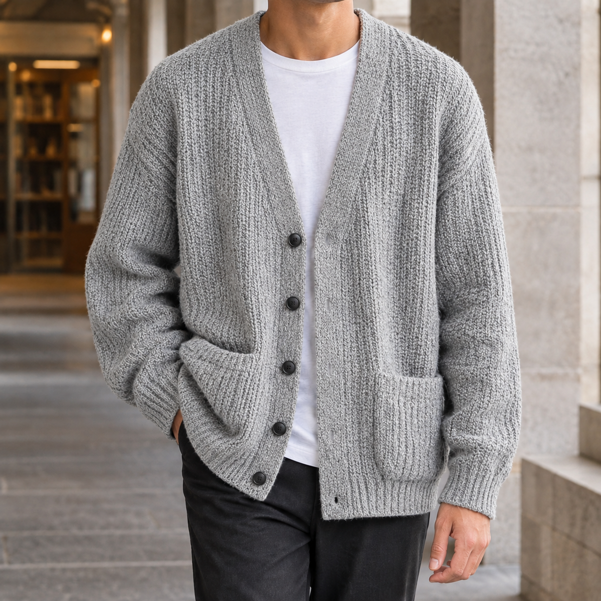 Nicodemus-Miles Textured Cardigan