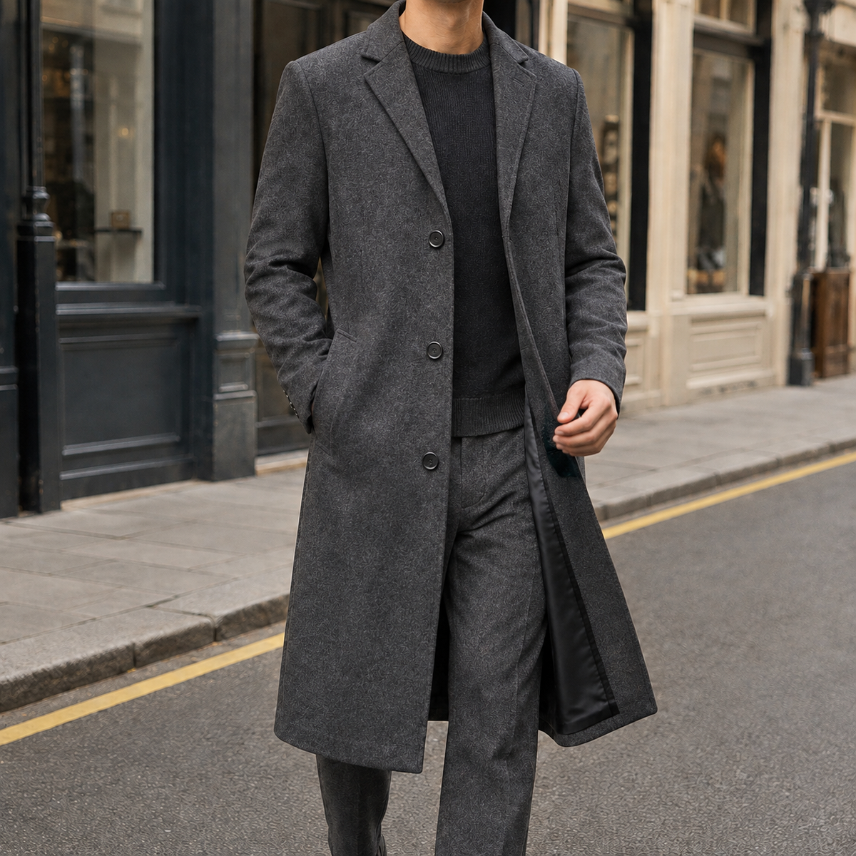 Halvard Single Breasted Overcoat