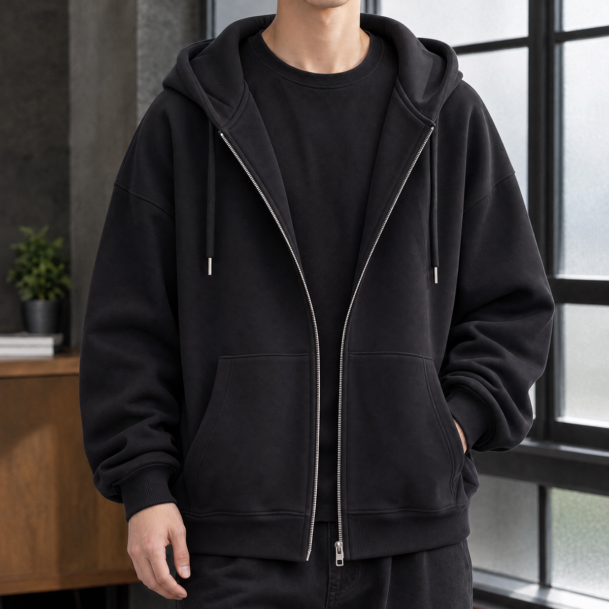 Pascal-Wren Relaxed Zip Hoodie