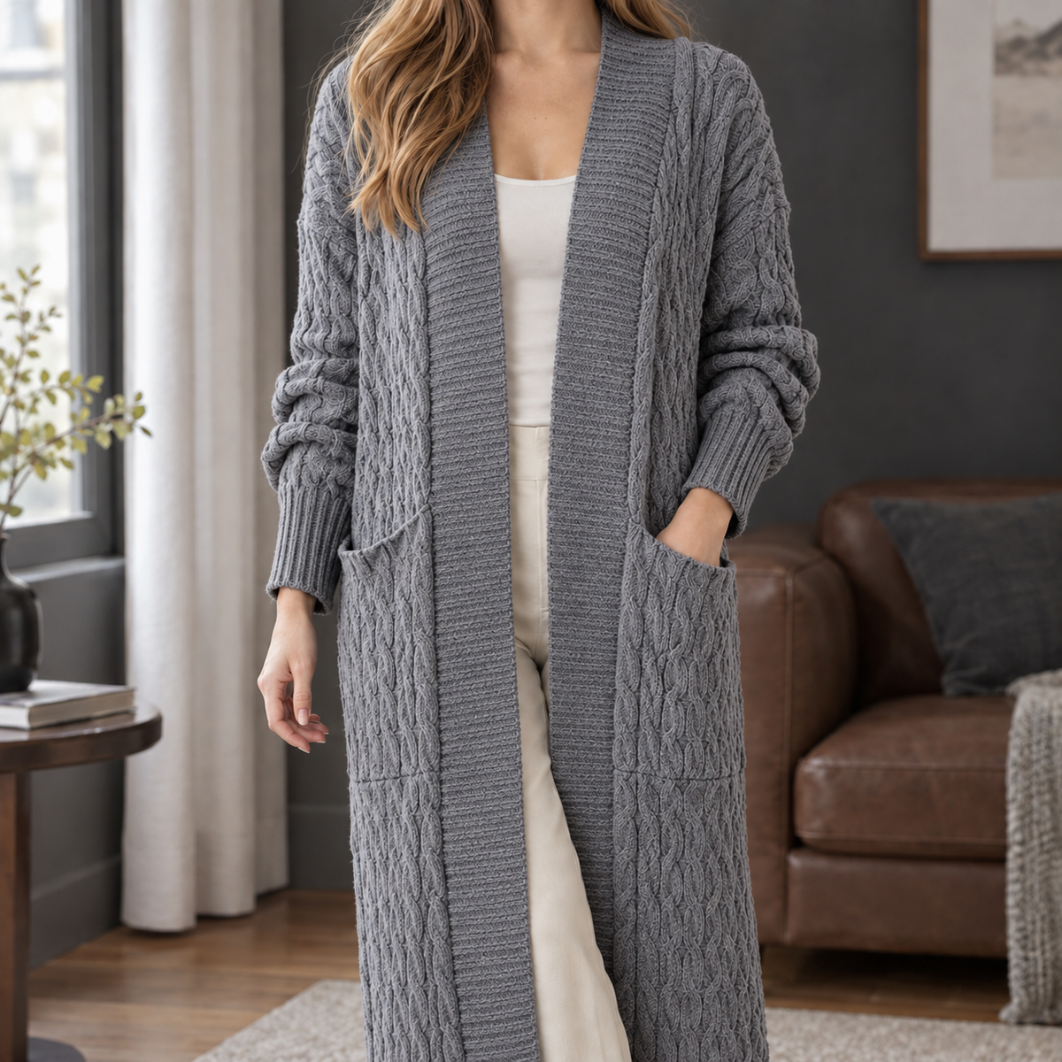 Naomi-Hope Cable Knit Cardigan