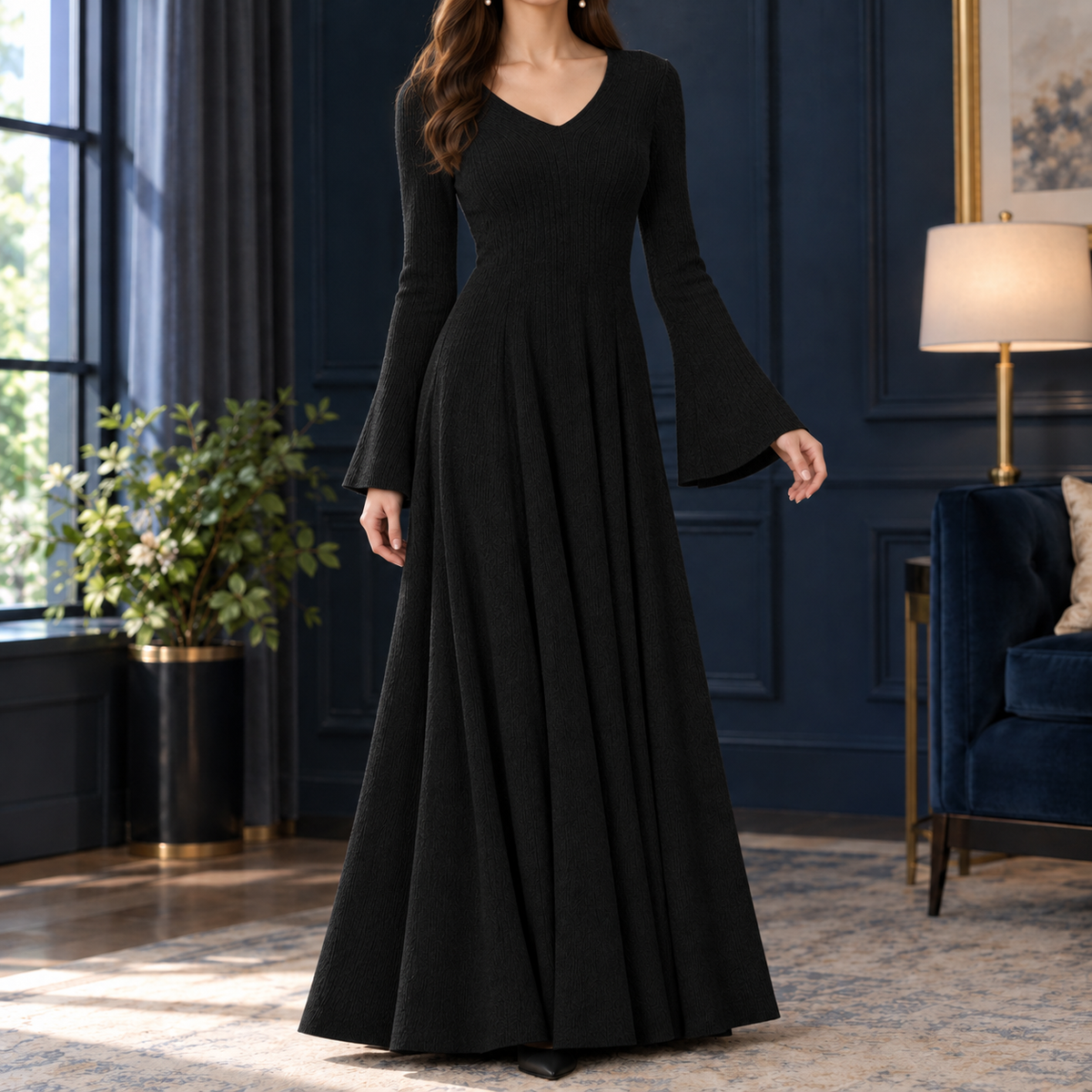 Tamsin-Eve Ribbed Maxi Dress