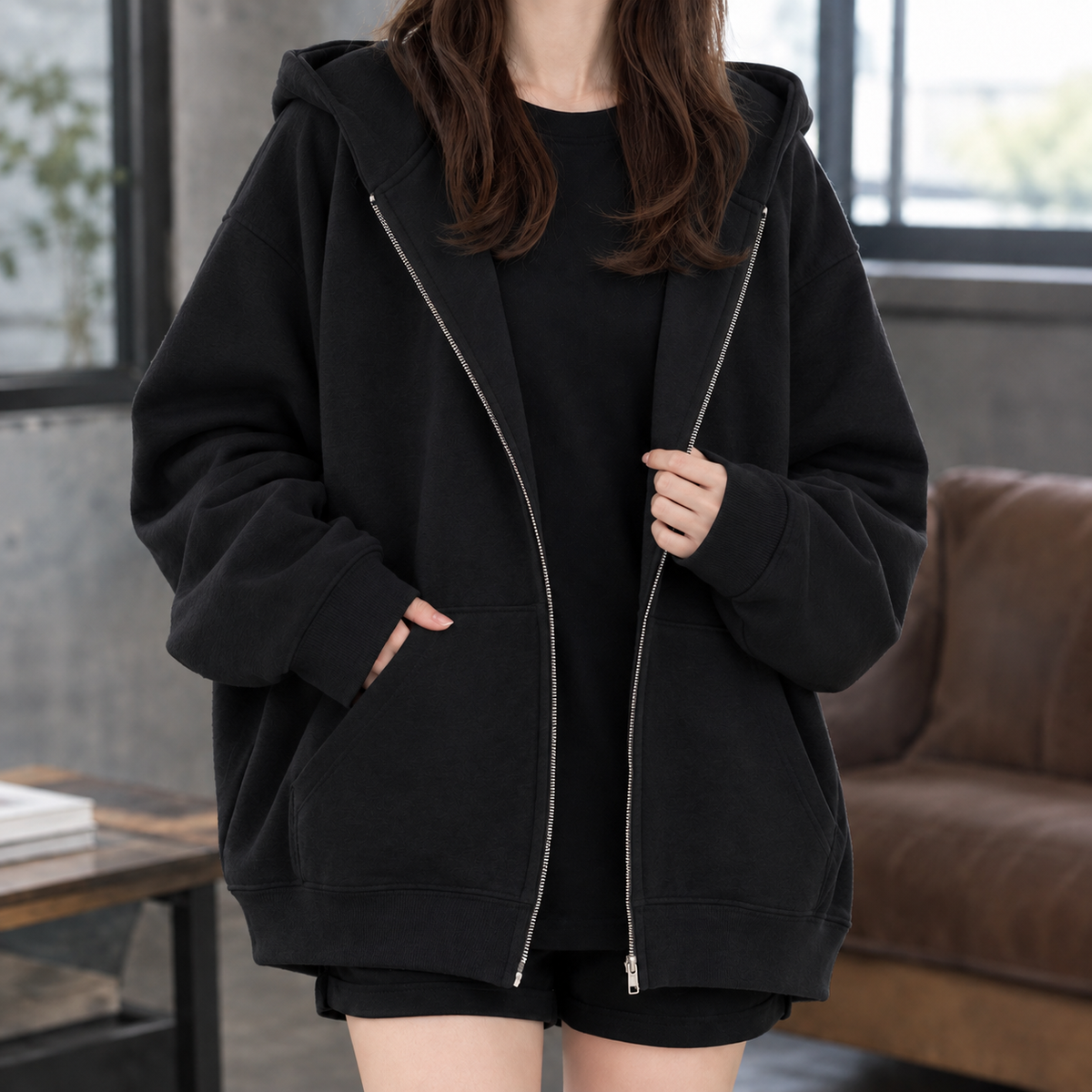 Jasmine Relaxed Zip Hoodie