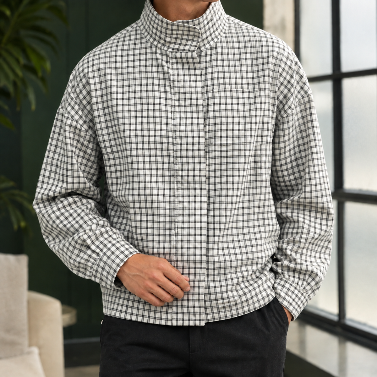 Leo-Grant Plaid Overshirt