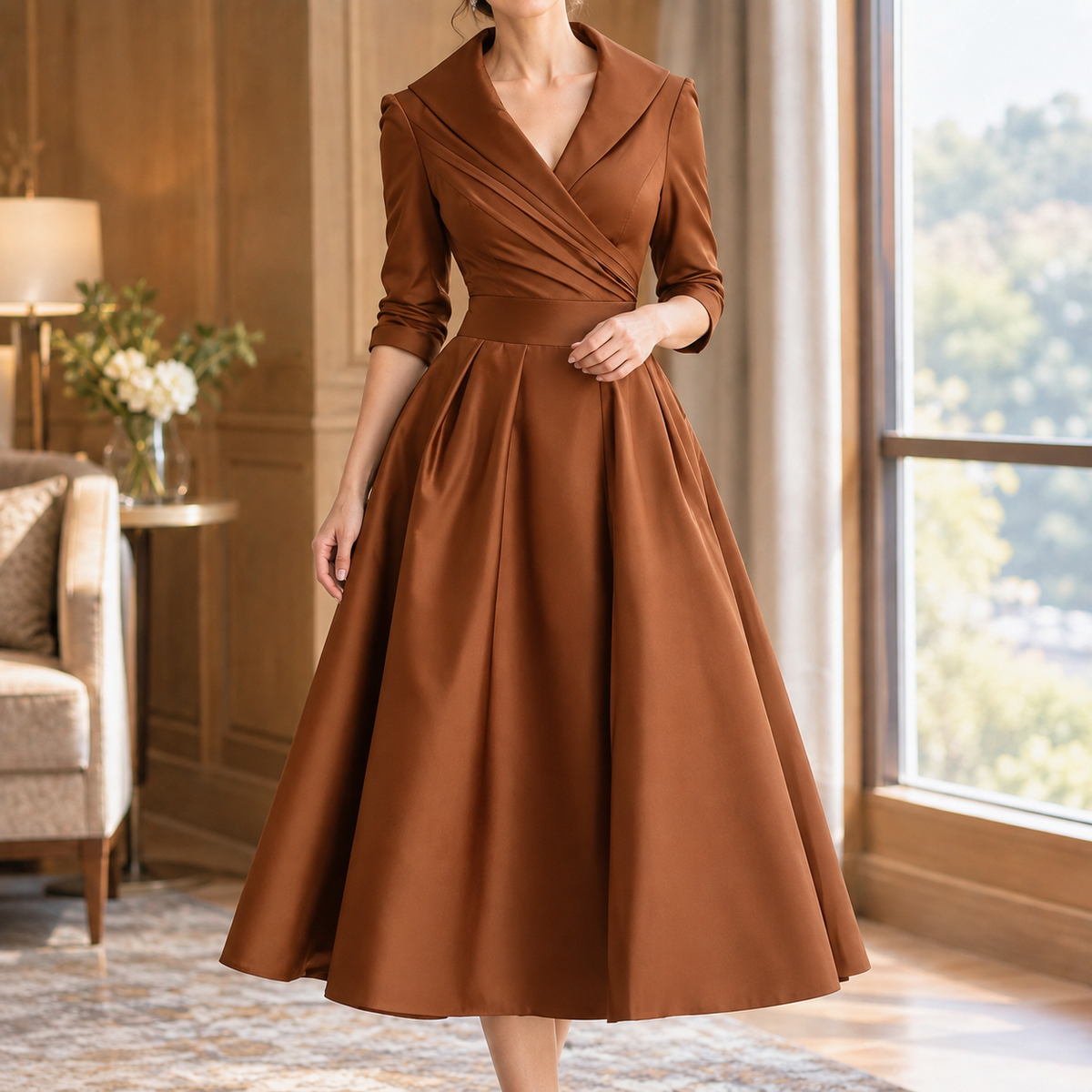 Marissa Lapel Midi Dress