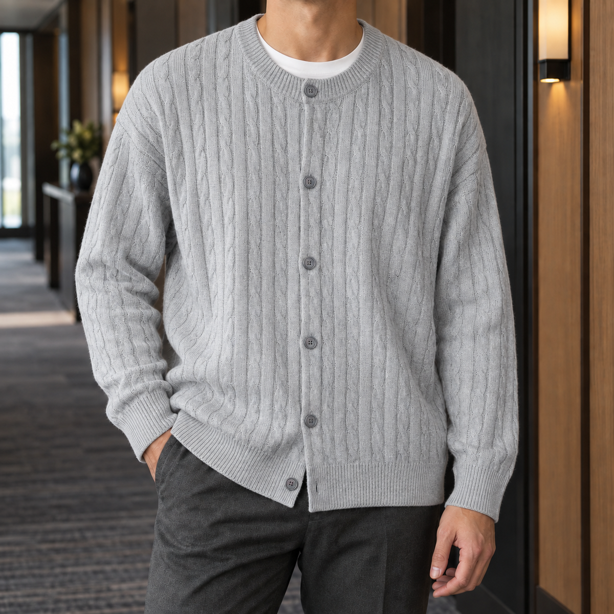 Bertram Cable Knit Cardigan