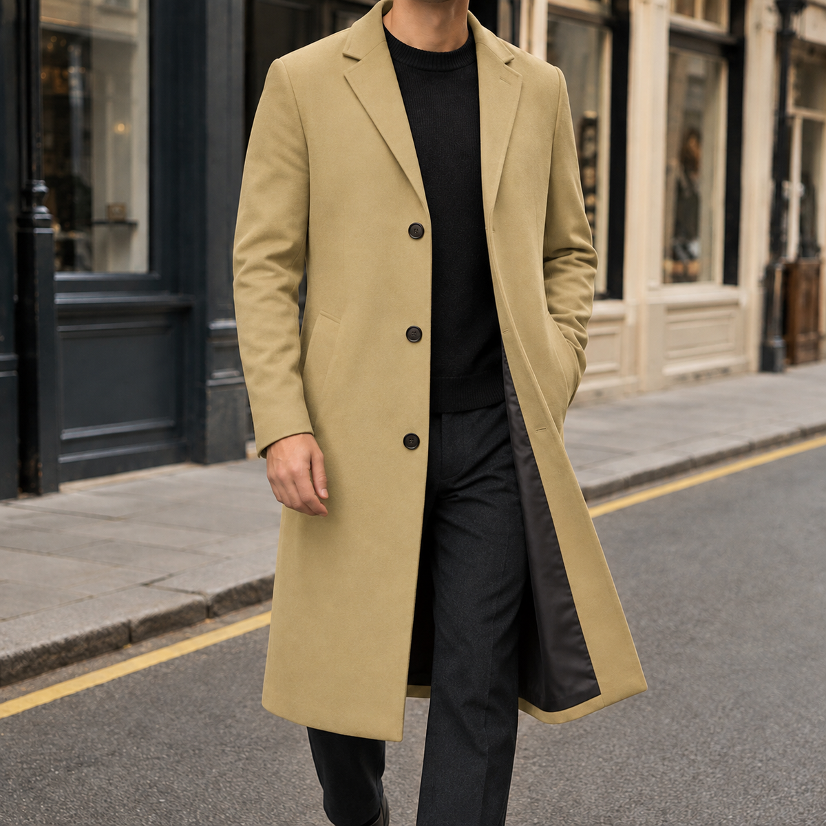 Halvard Single Breasted Overcoat