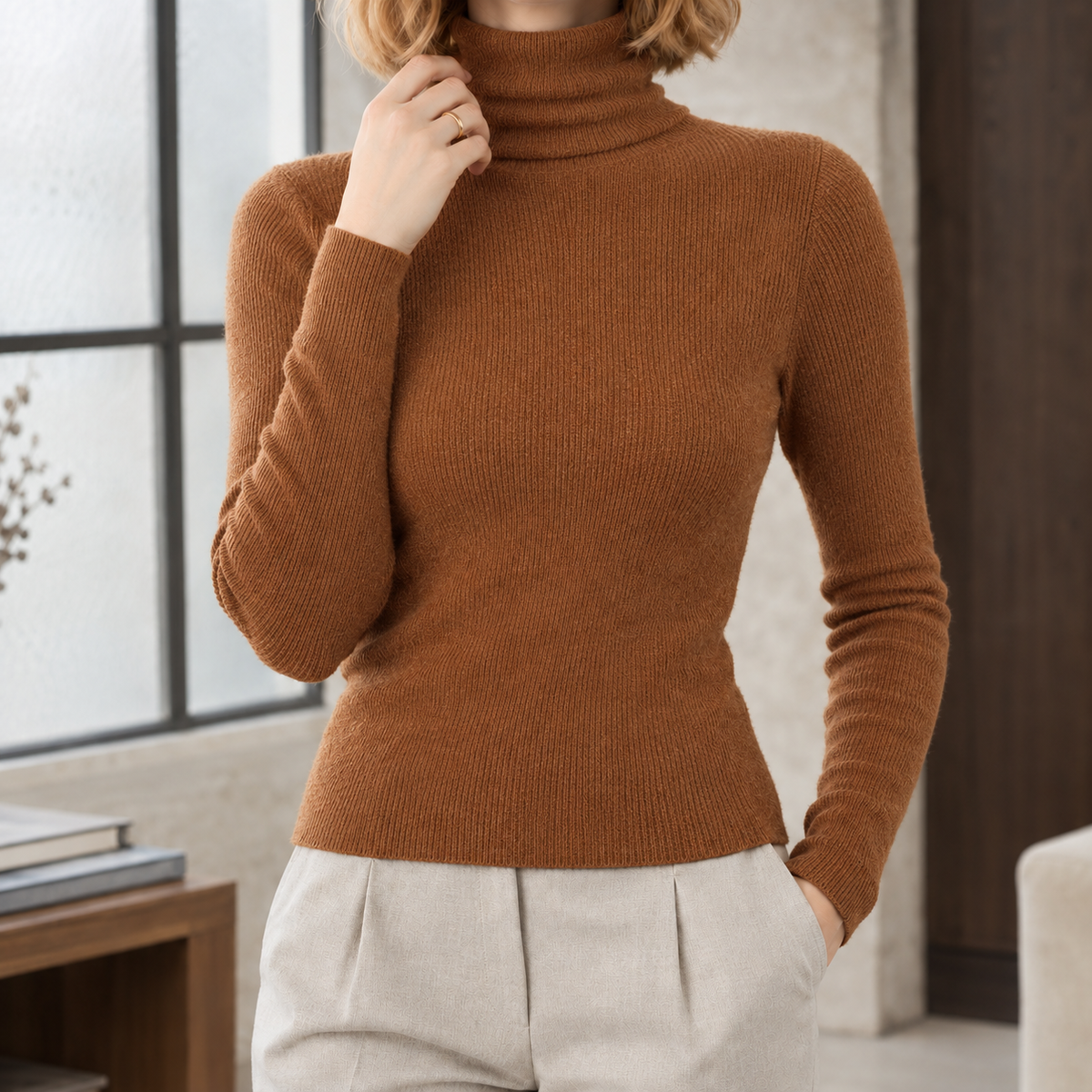 Liliane-Kate Ribbed Turtleneck Sweater
