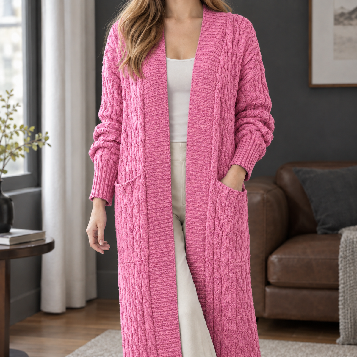 Naomi-Hope Cable Knit Cardigan