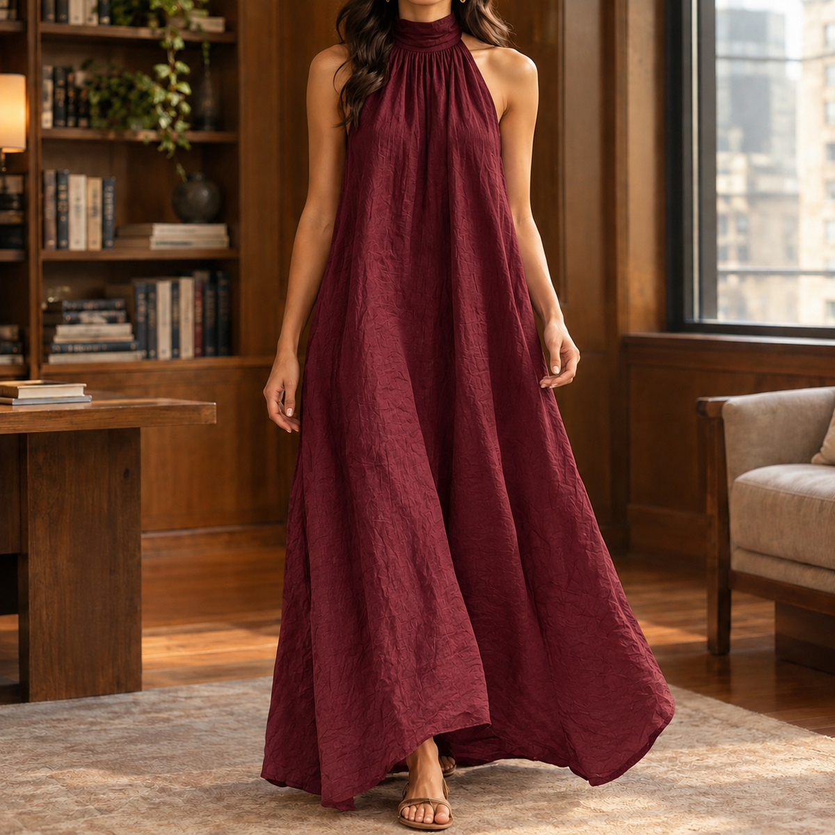 Violet Halter Maxi Dress