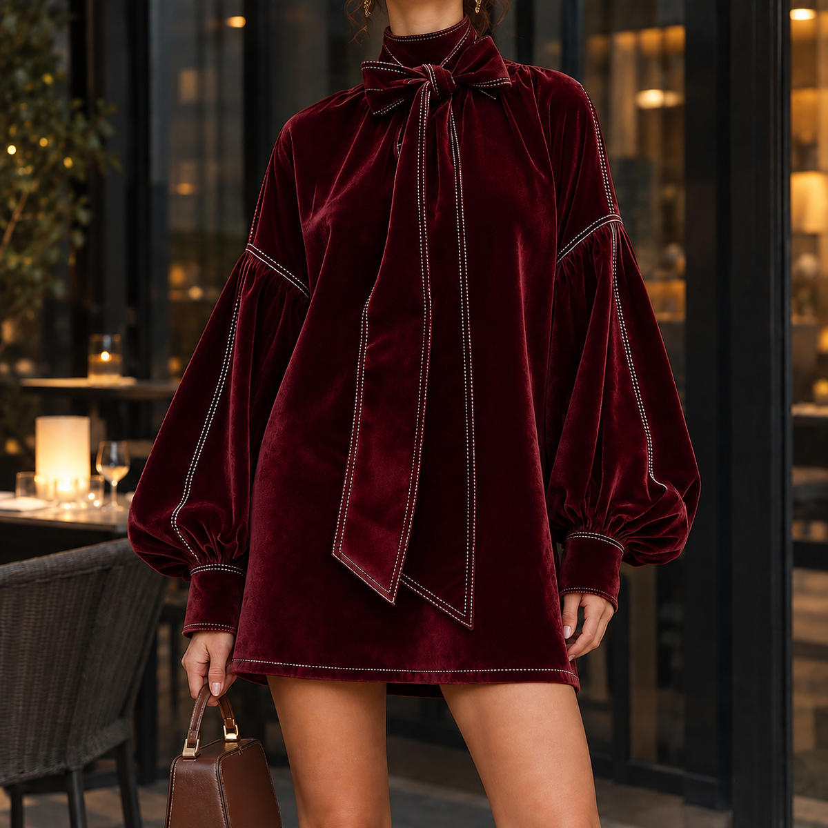Marianne-Faye Bow Neck Dress