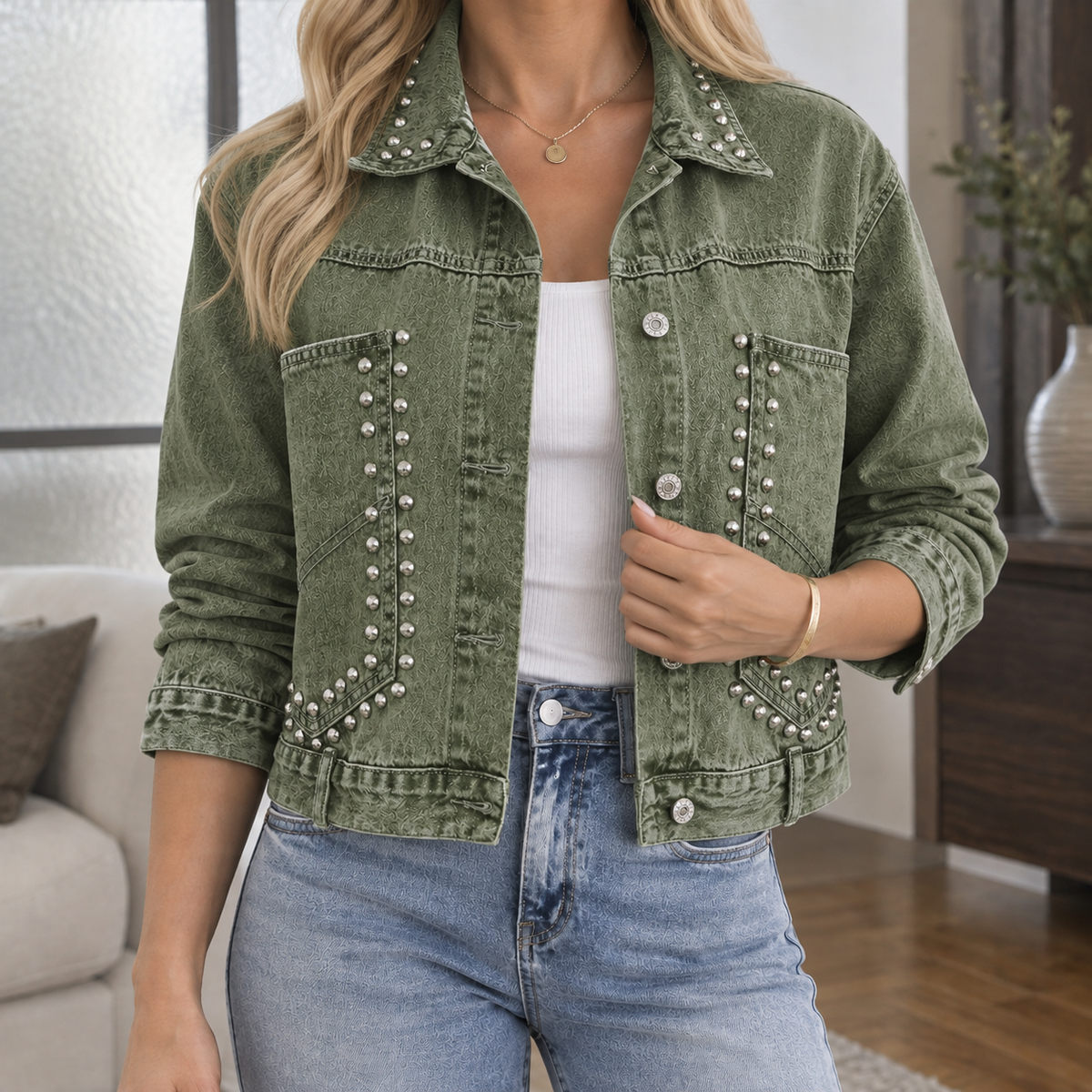 Selma Studded Denim Jacket