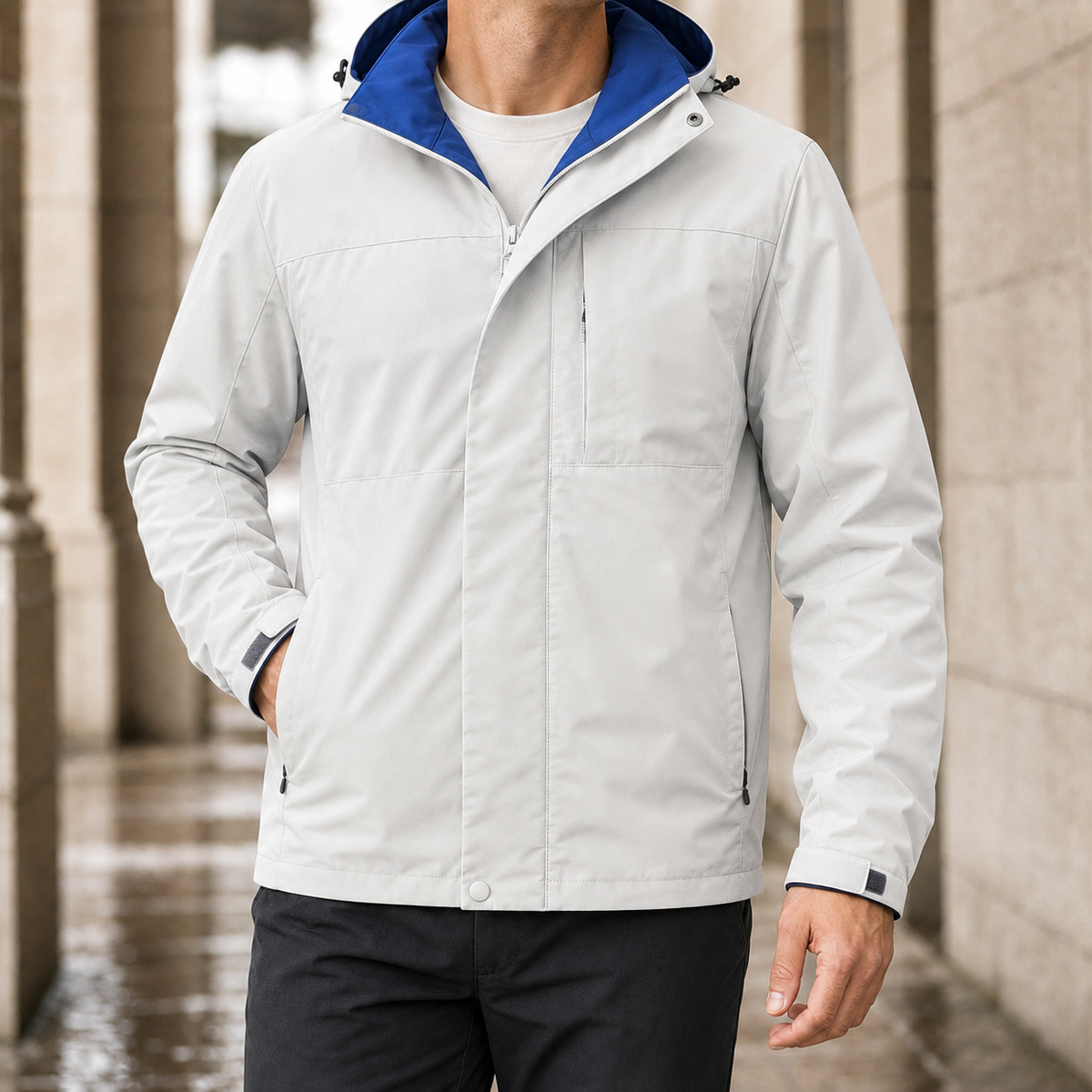 Wilfred-Stone Hooded Jacket