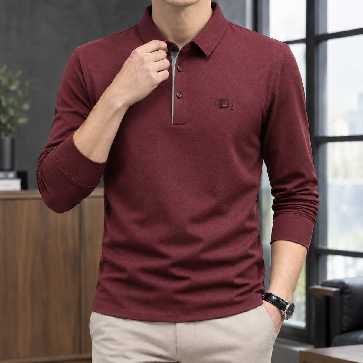 Lucas Long Sleeve Polo
