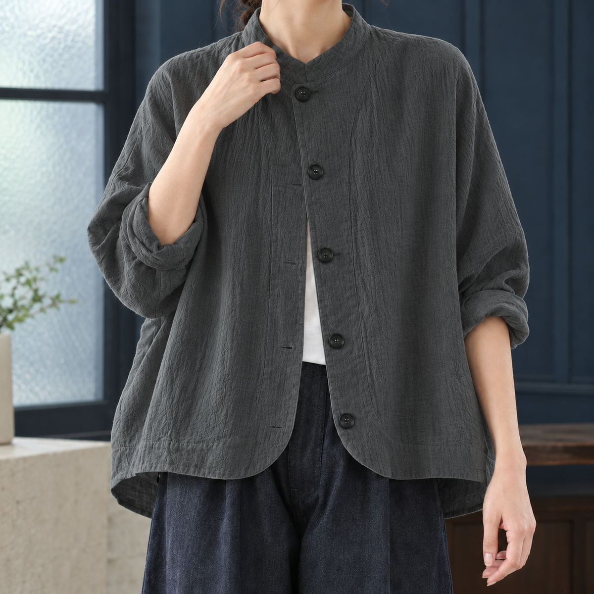 Stella-Marie Stand Collar Jacket