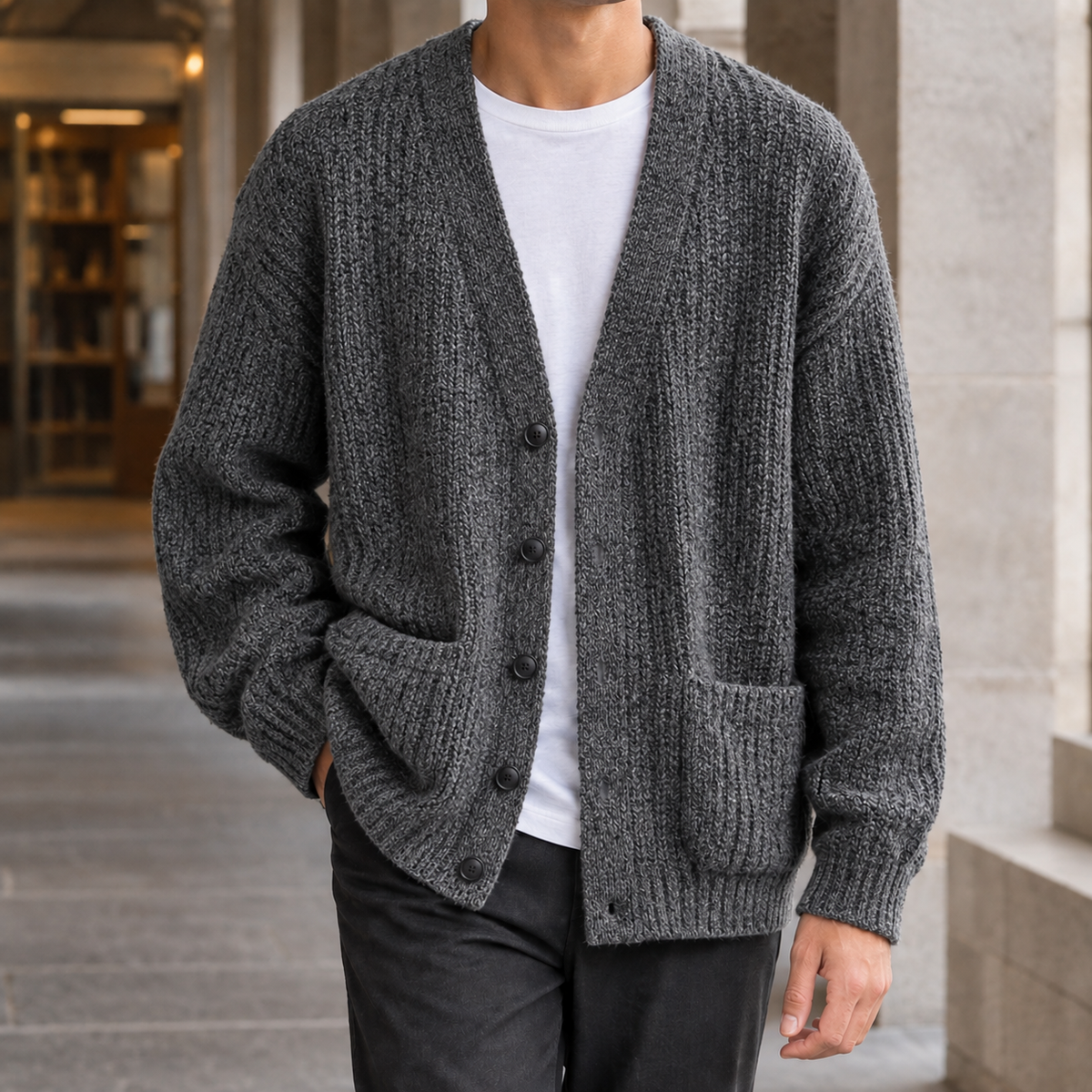 Nicodemus-Miles Textured Cardigan
