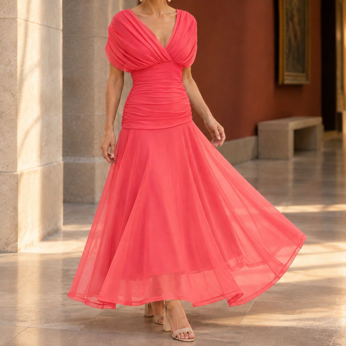 Sylvaine Draped Maxi Dress