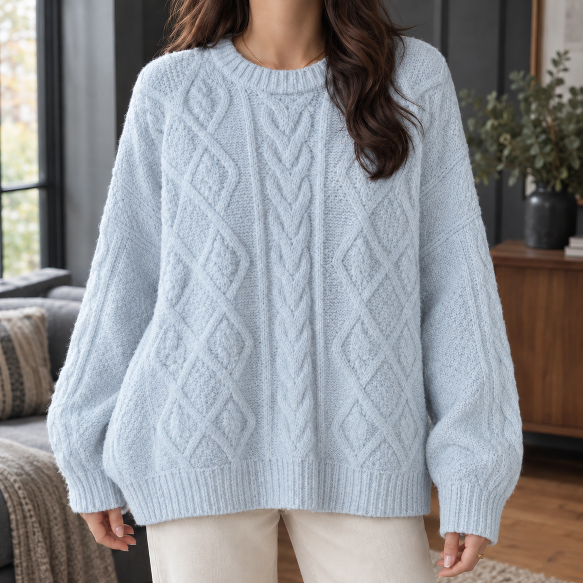 Ilaria-Sage Cable Sweater