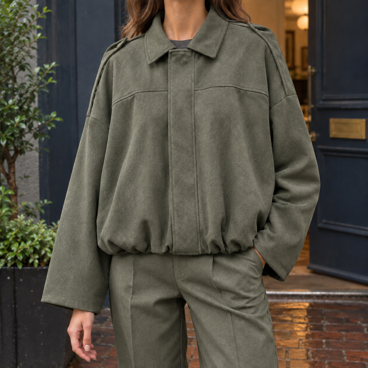 Riley-Skye Suede Bomber Jacket