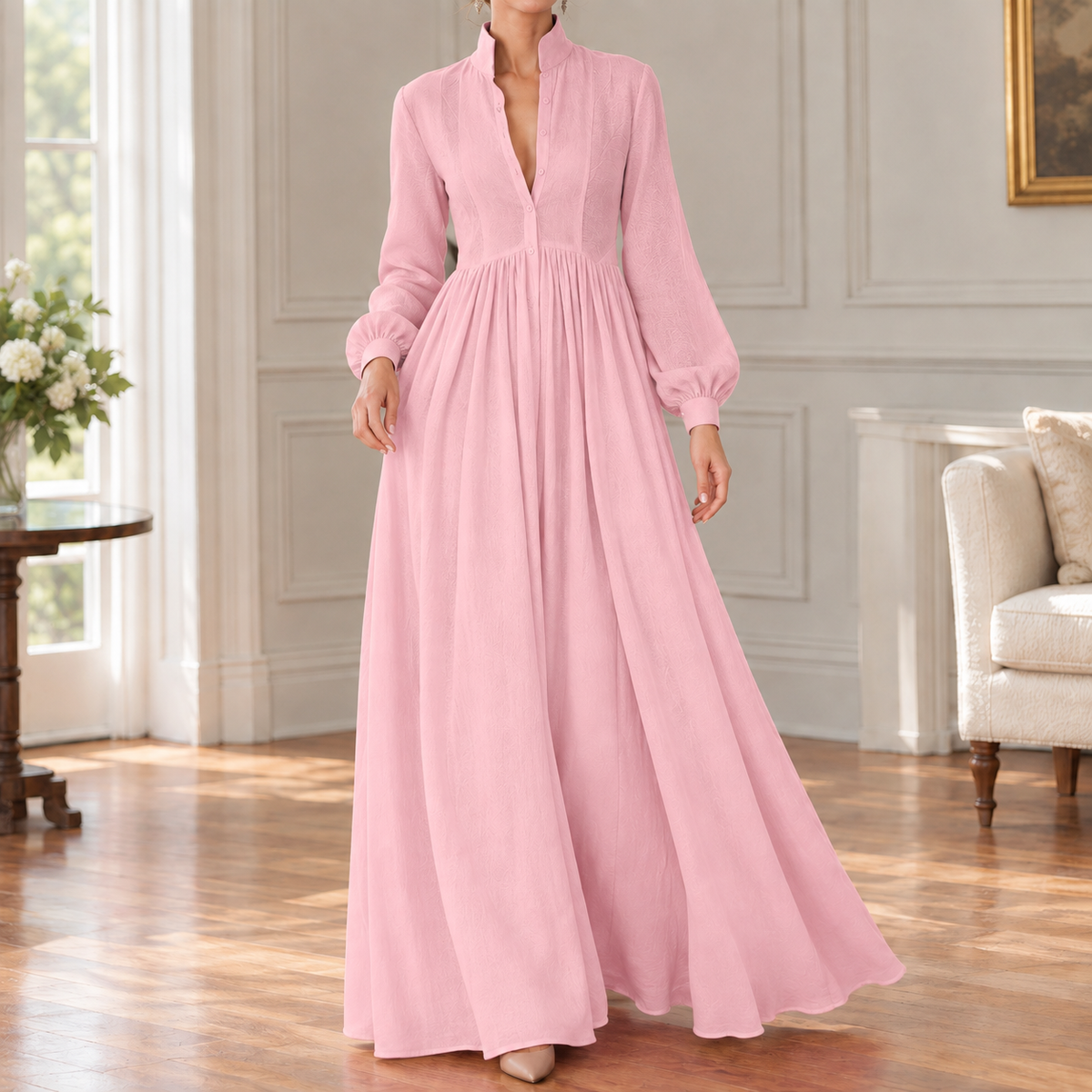 Priscilla-Skye Pleated Maxi Dress