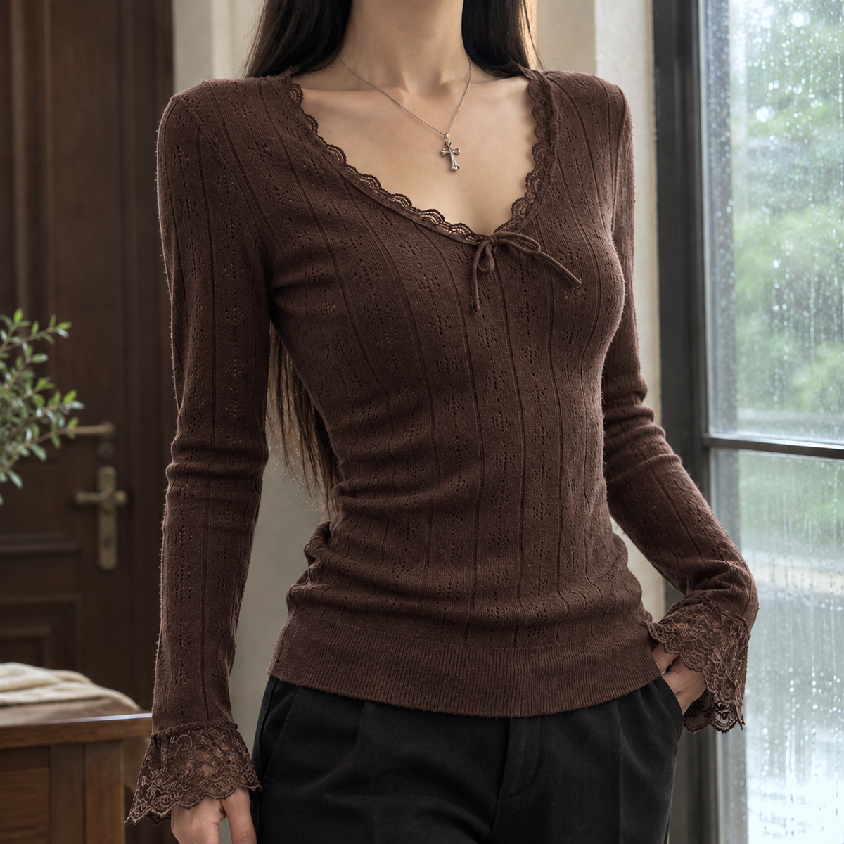 Stacey-Faye Lace Trim Sweater