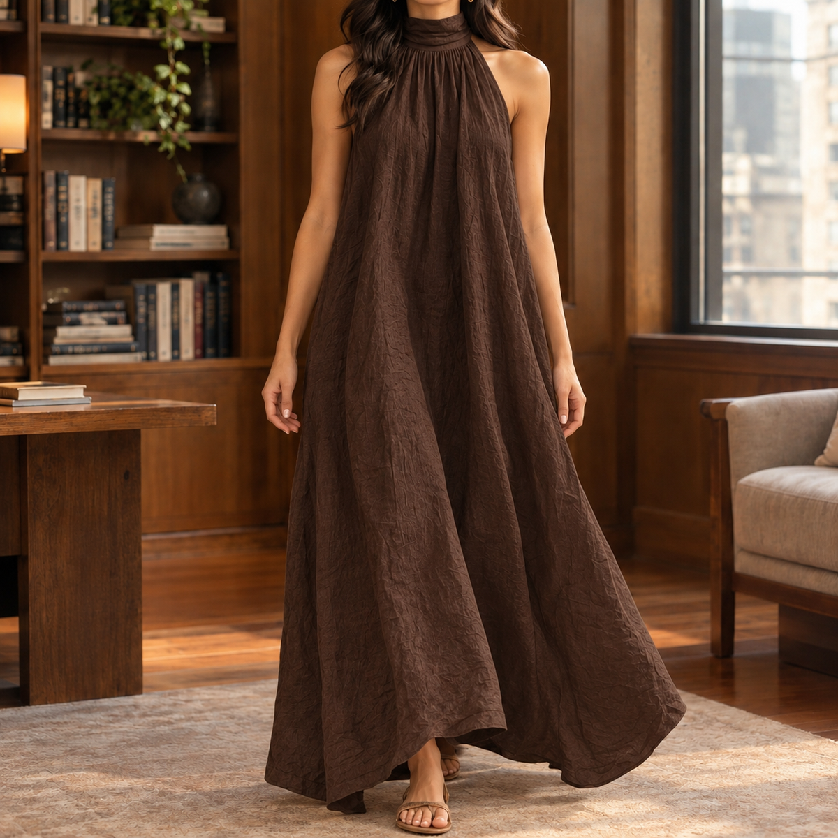 Violet Halter Maxi Dress