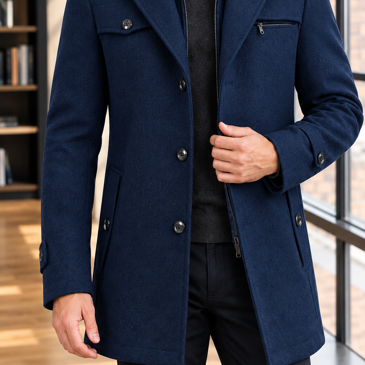 William Double Collar Coat