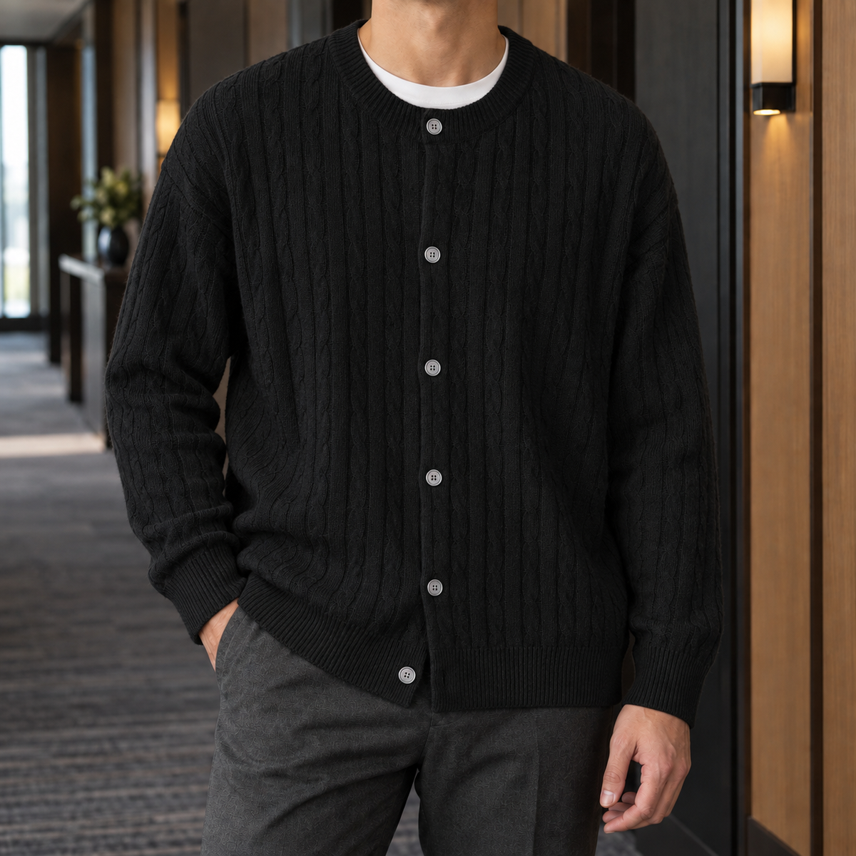Bertram Cable Knit Cardigan