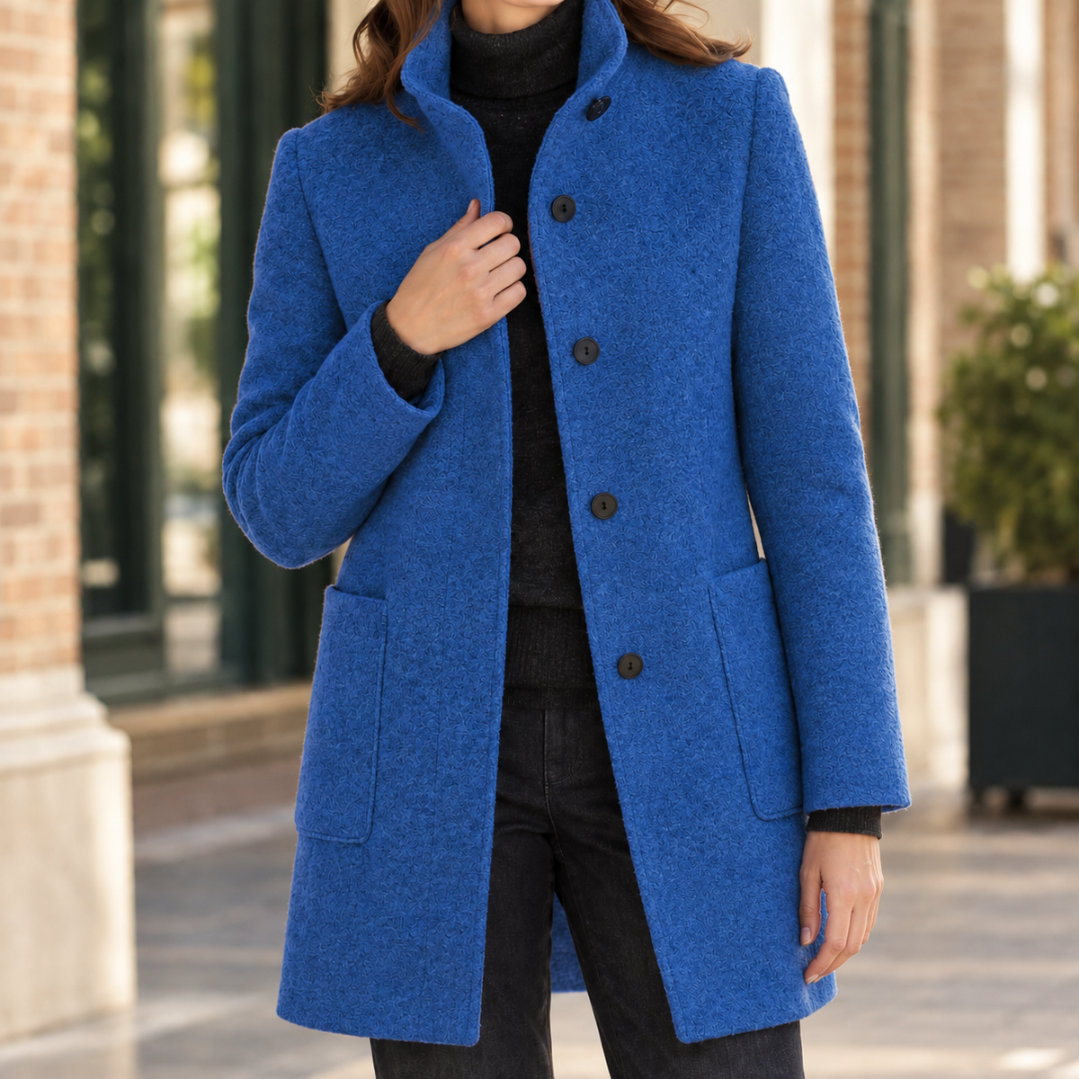 Ashley-Skye Stand Collar Coat