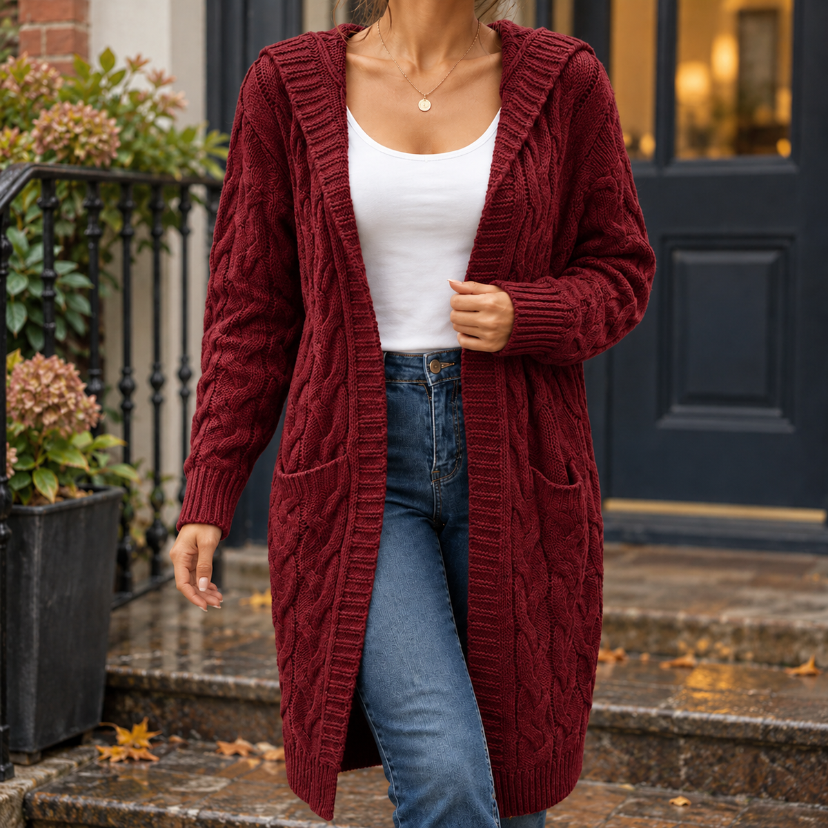 Madeline-Faye Cable Knit Cardigan