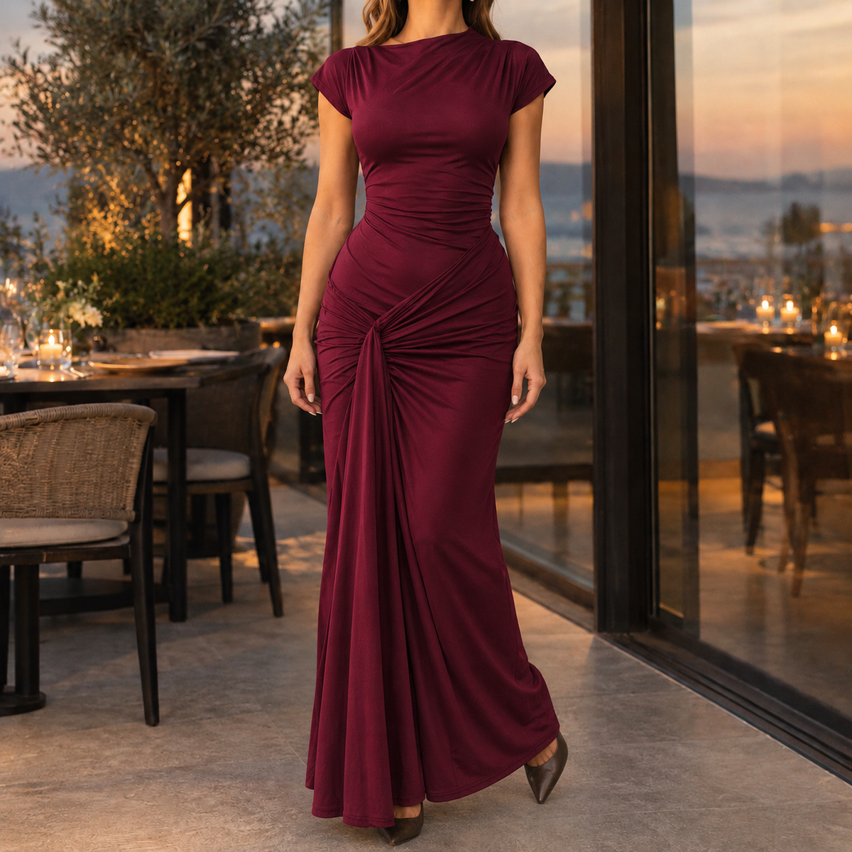 Sonia-Mae Ruched Maxi Dress