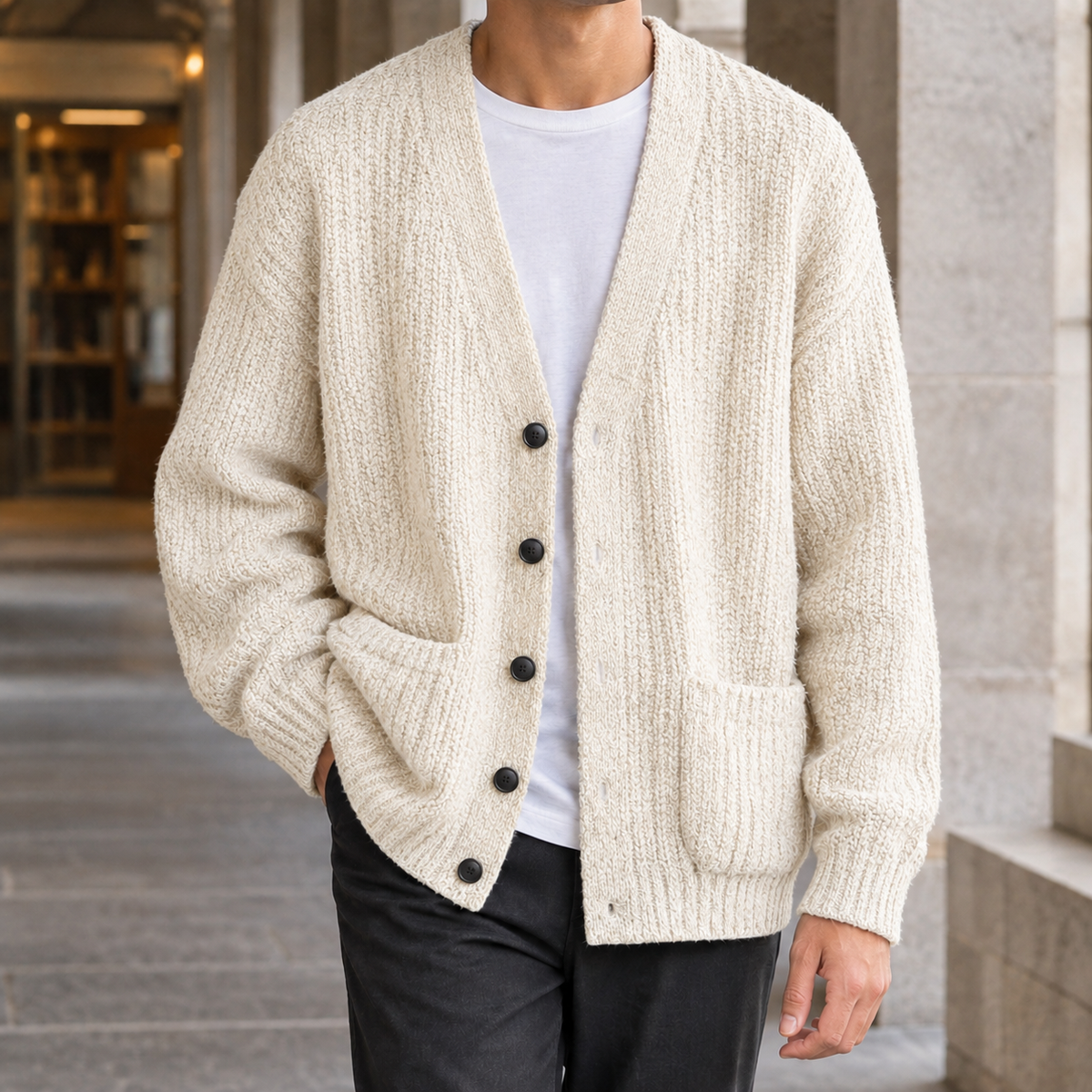Nicodemus-Miles Textured Cardigan