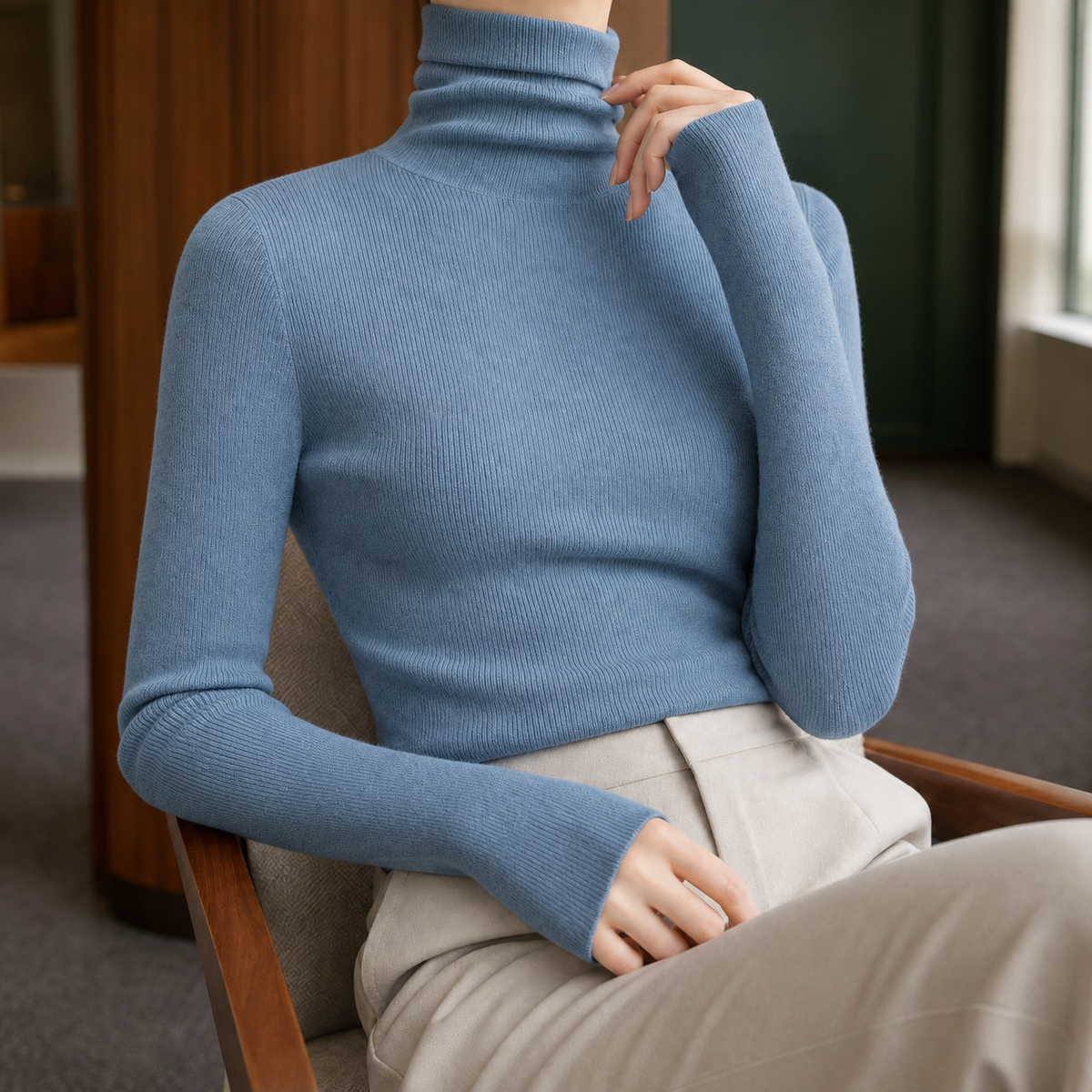 Tiffany Ribbed Turtleneck