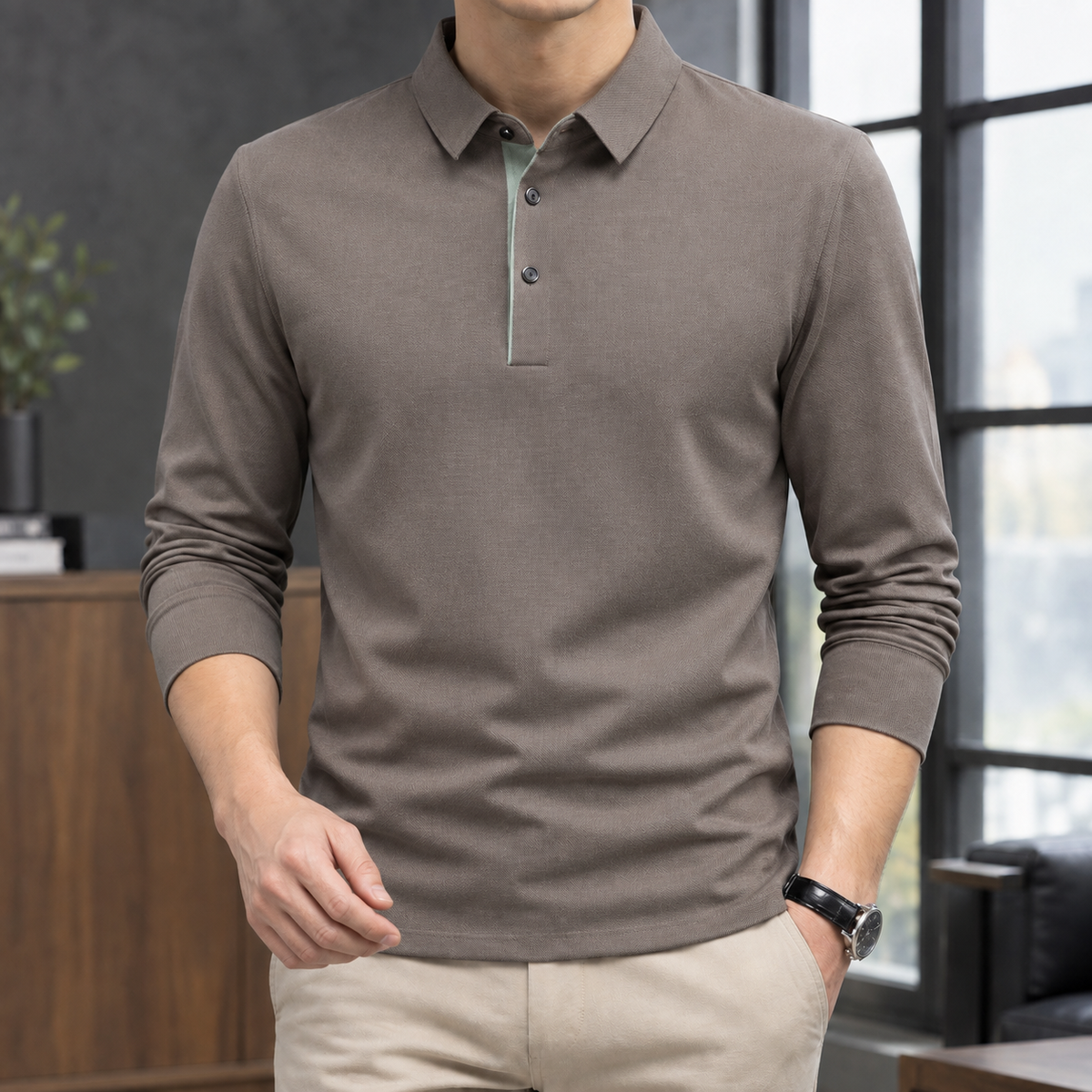 Lucas Long Sleeve Polo