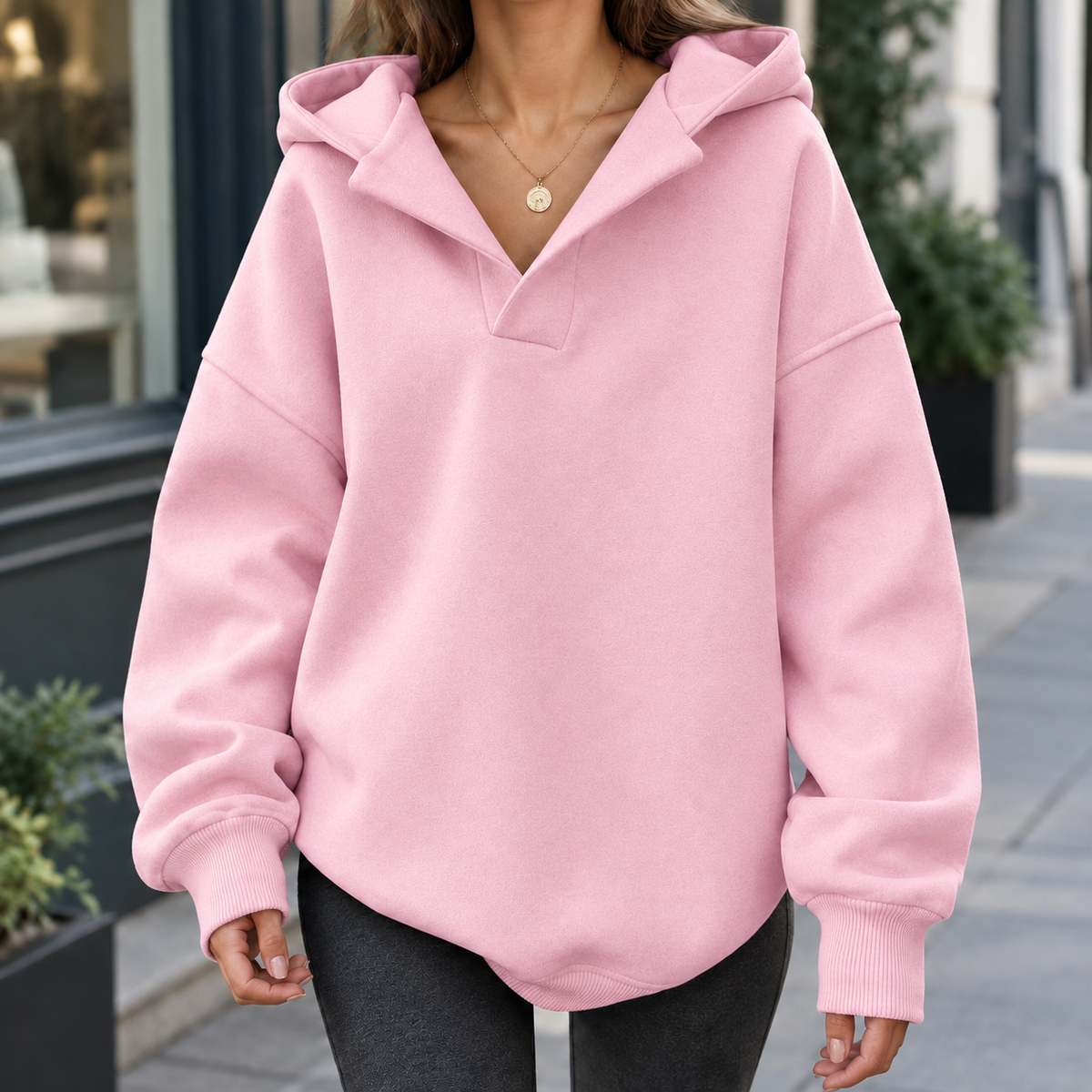 Celeste-Faye Collared Hoodie