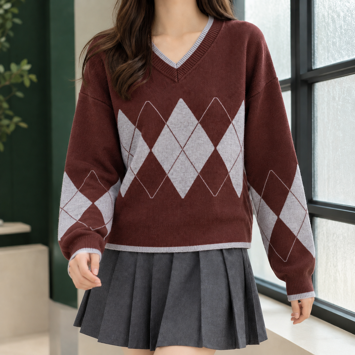 Alina-Elise Argyle Sweater