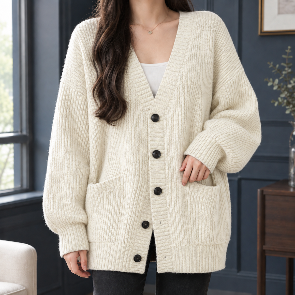 Fernanda-Kate Ribbed Cardigan