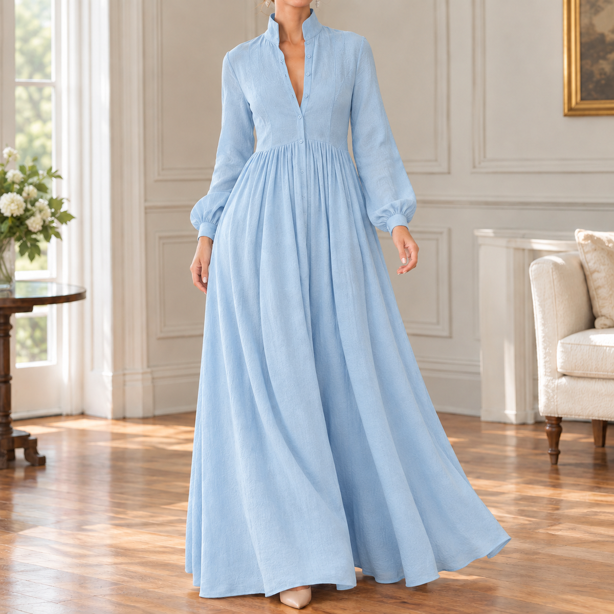 Priscilla-Skye Pleated Maxi Dress