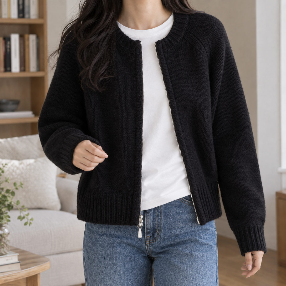 Nora-Skye Zip Cardigan