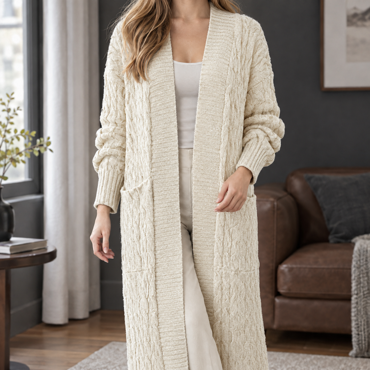 Naomi-Hope Cable Knit Cardigan