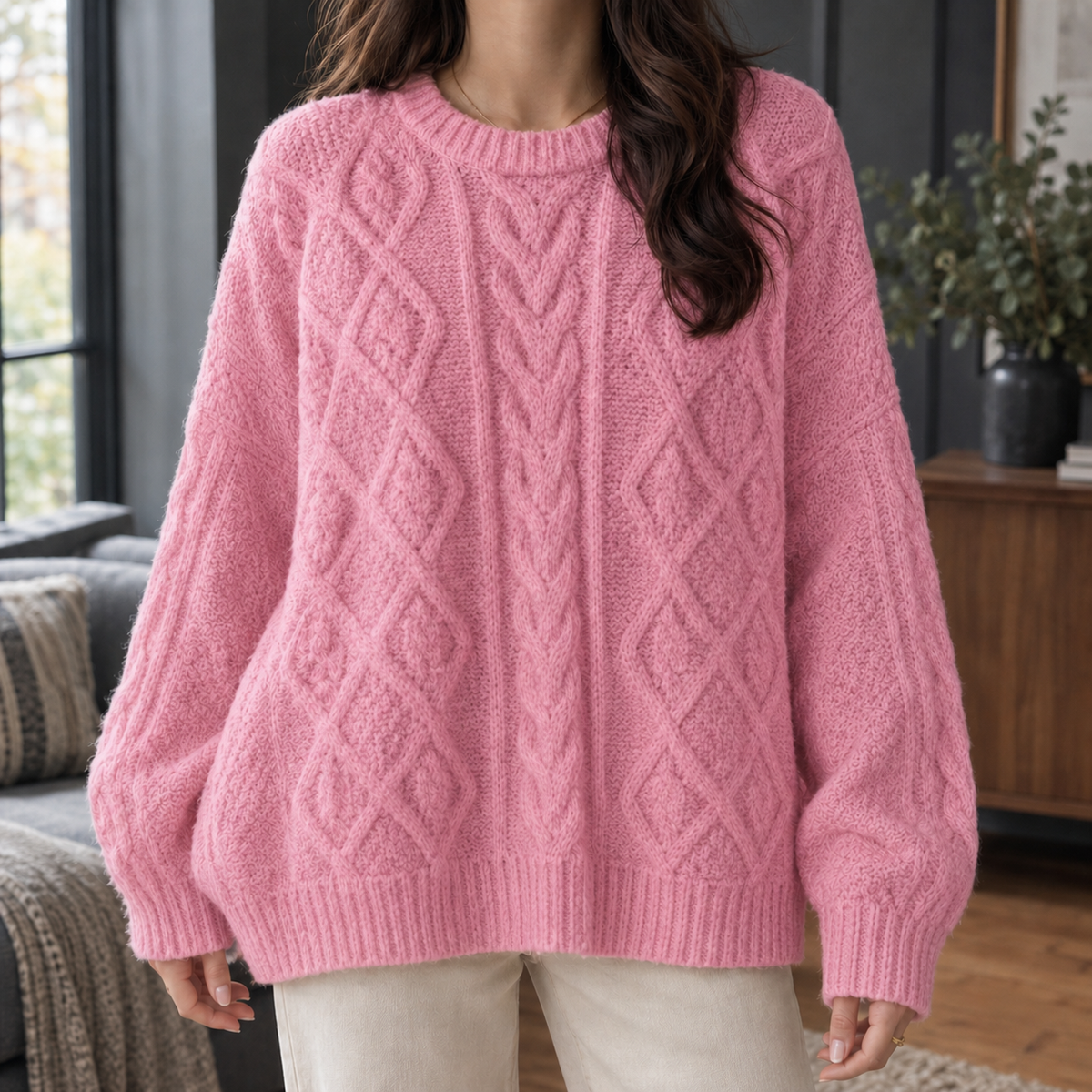 Ilaria-Sage Cable Sweater