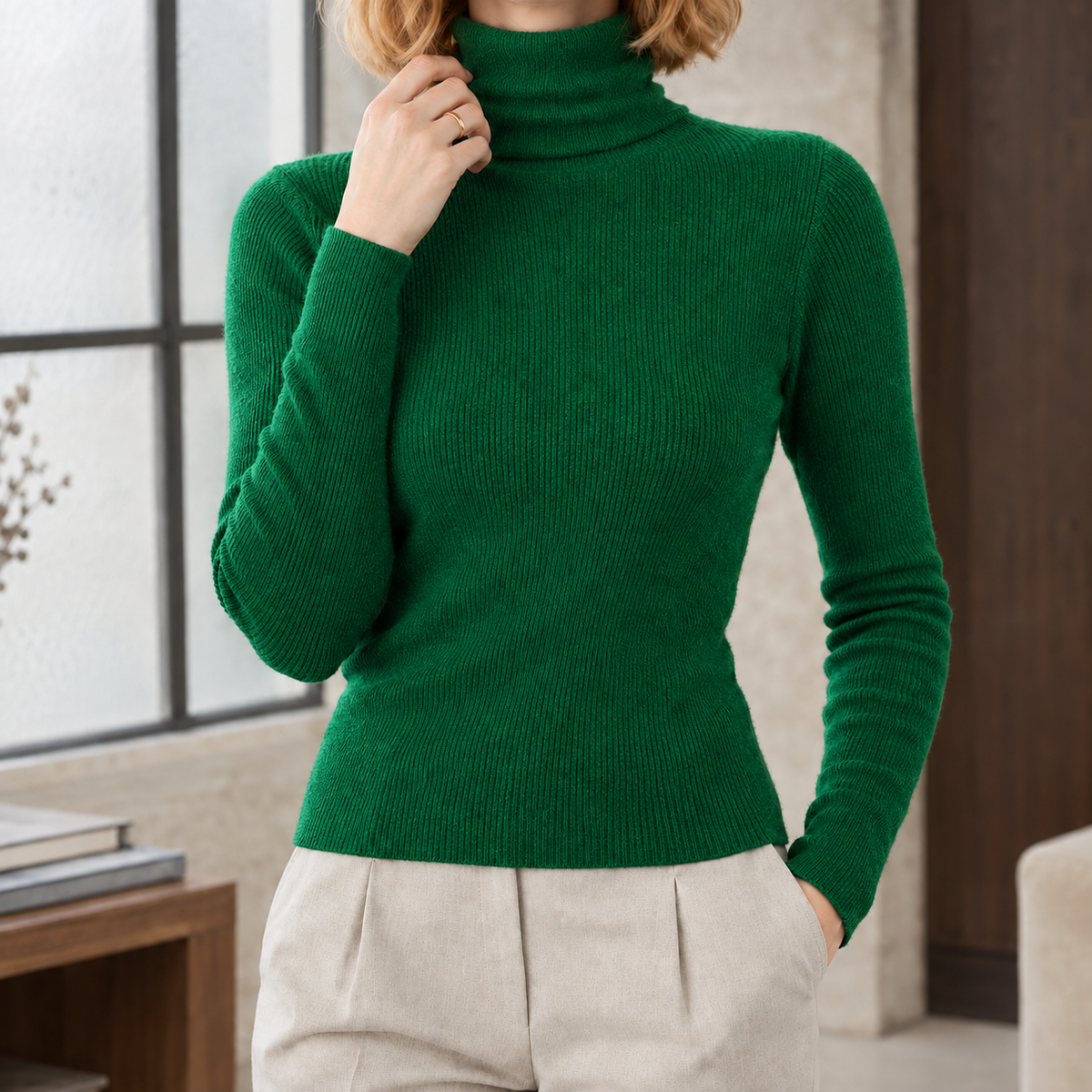 Liliane-Kate Ribbed Turtleneck Sweater