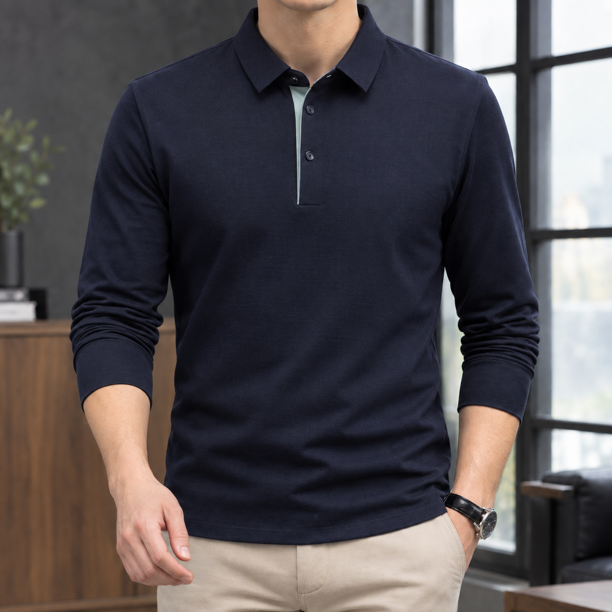 Lucas Long Sleeve Polo