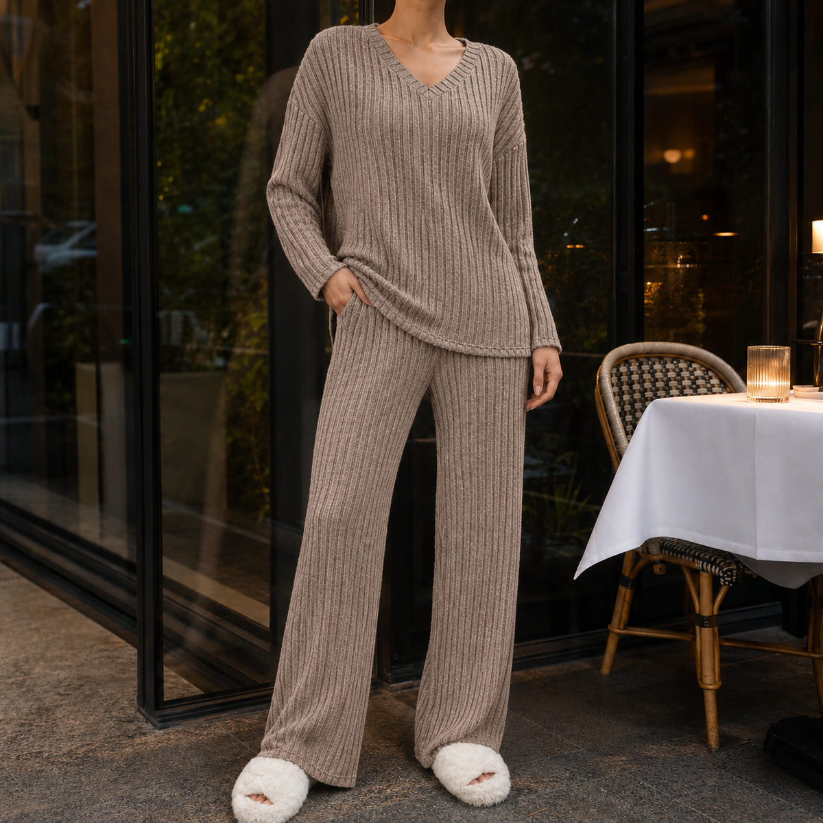 Sabine-Sage Ribbed Set