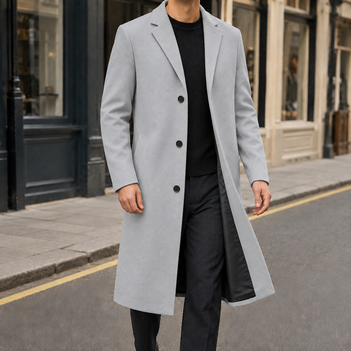 Halvard Single Breasted Overcoat