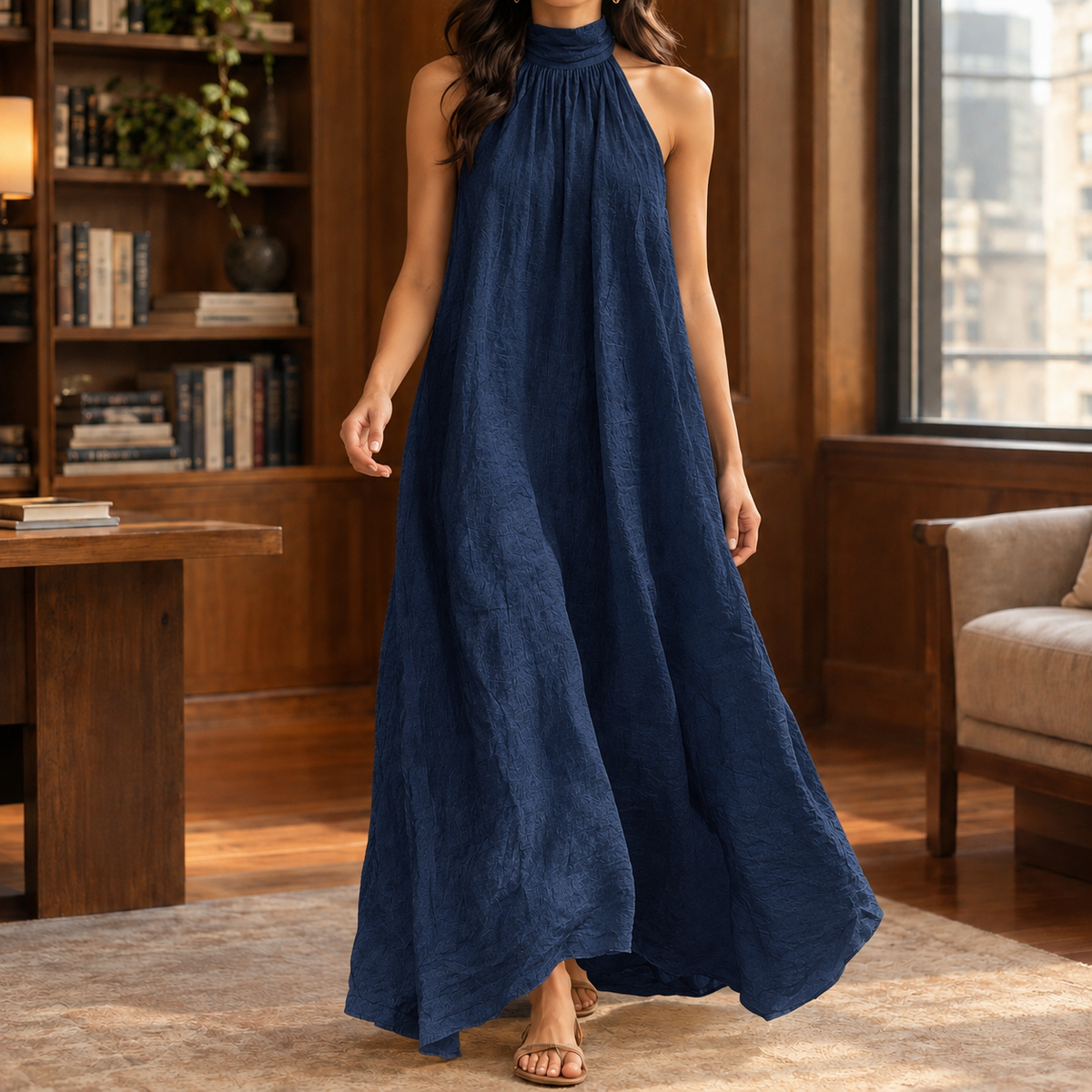 Violet Halter Maxi Dress