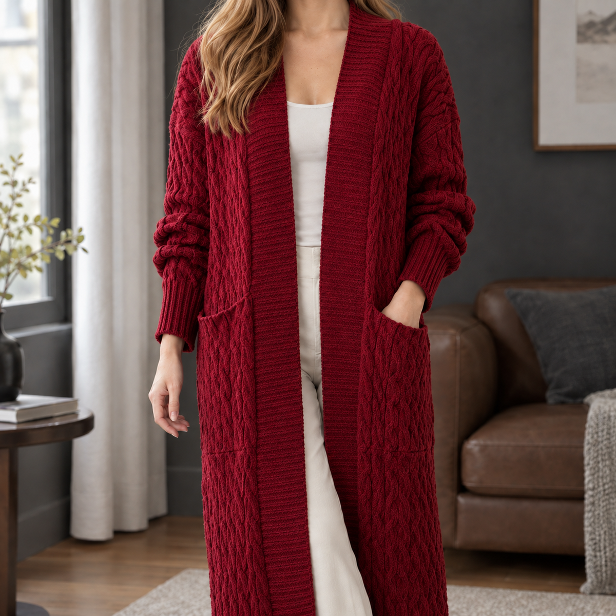 Naomi-Hope Cable Knit Cardigan
