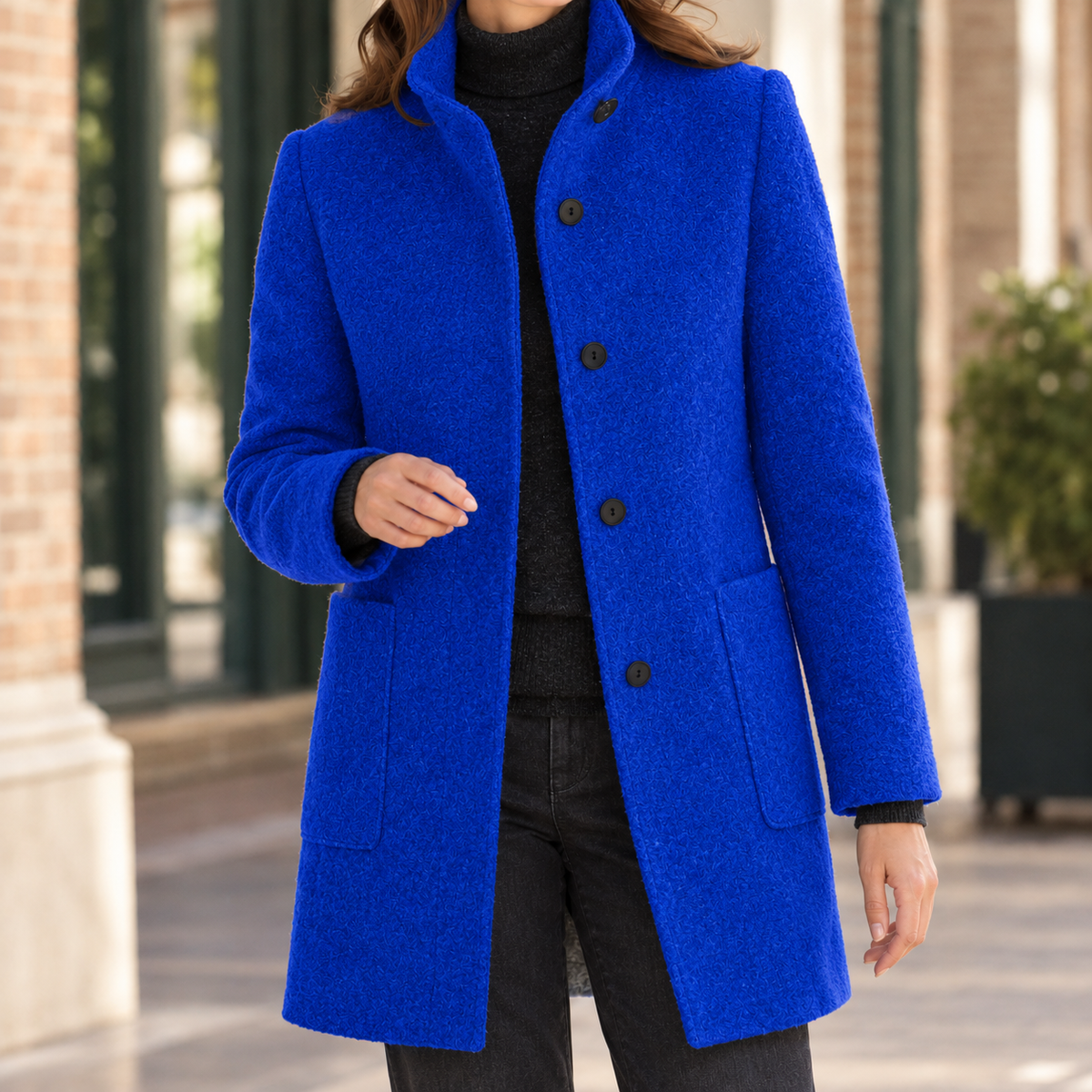 Ashley-Skye Stand Collar Coat