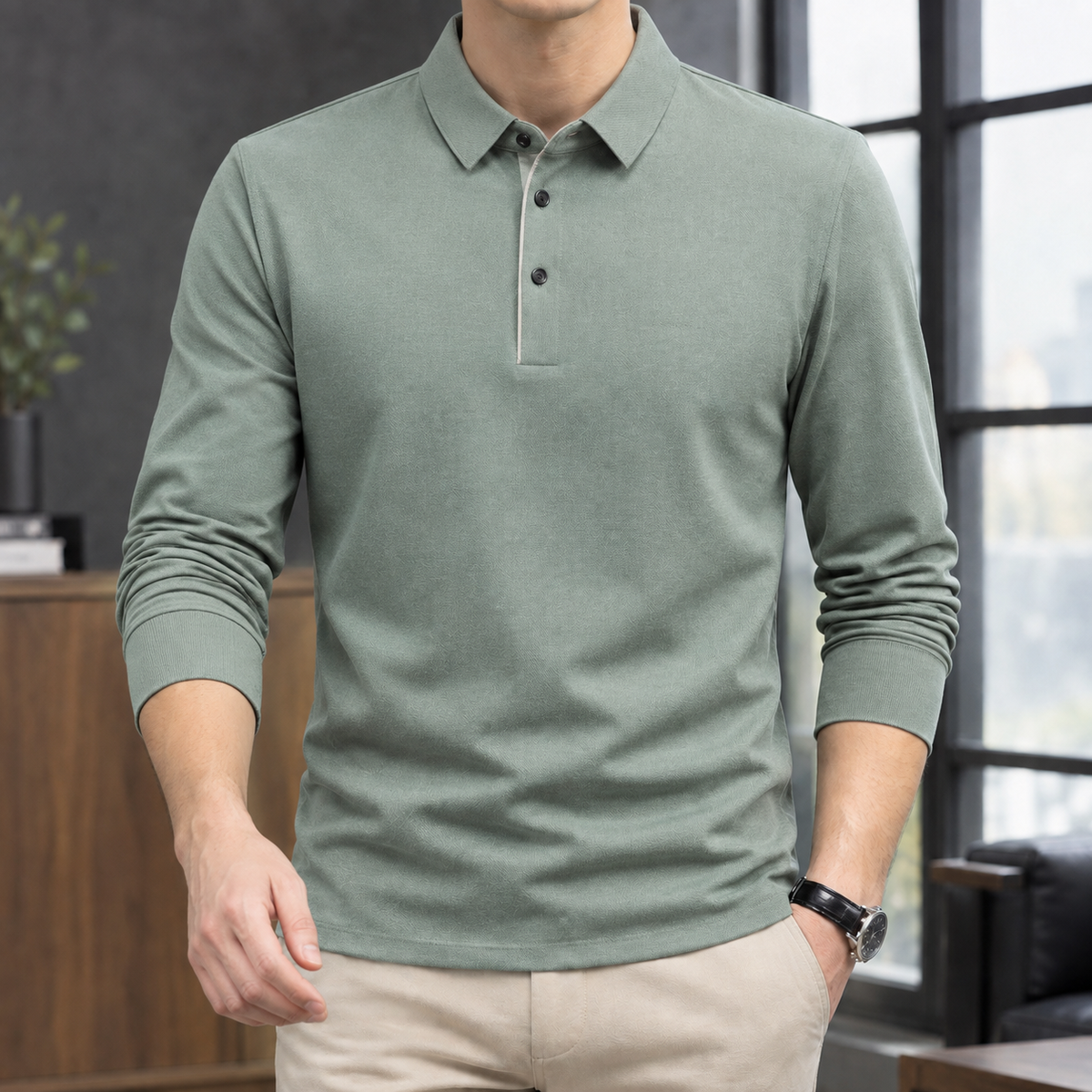 Lucas Long Sleeve Polo